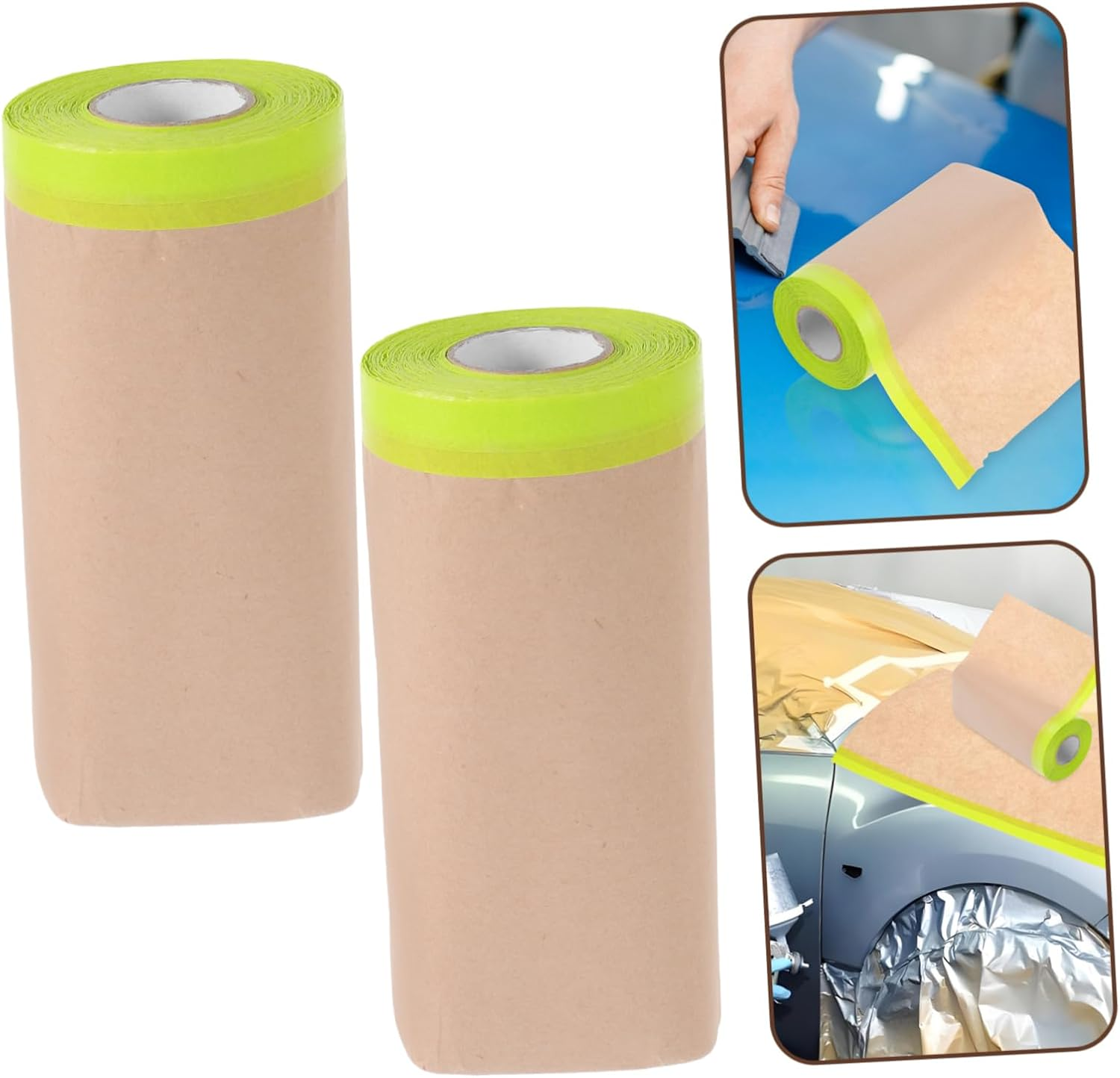 TEHAUX 5Pcs Masking Film Roll Semi Adhesive Paper for Artists Automotive Masking Tape Film Painters Paper Stencil Cutting Template Making Dust Protection for Oil Painting image number 6