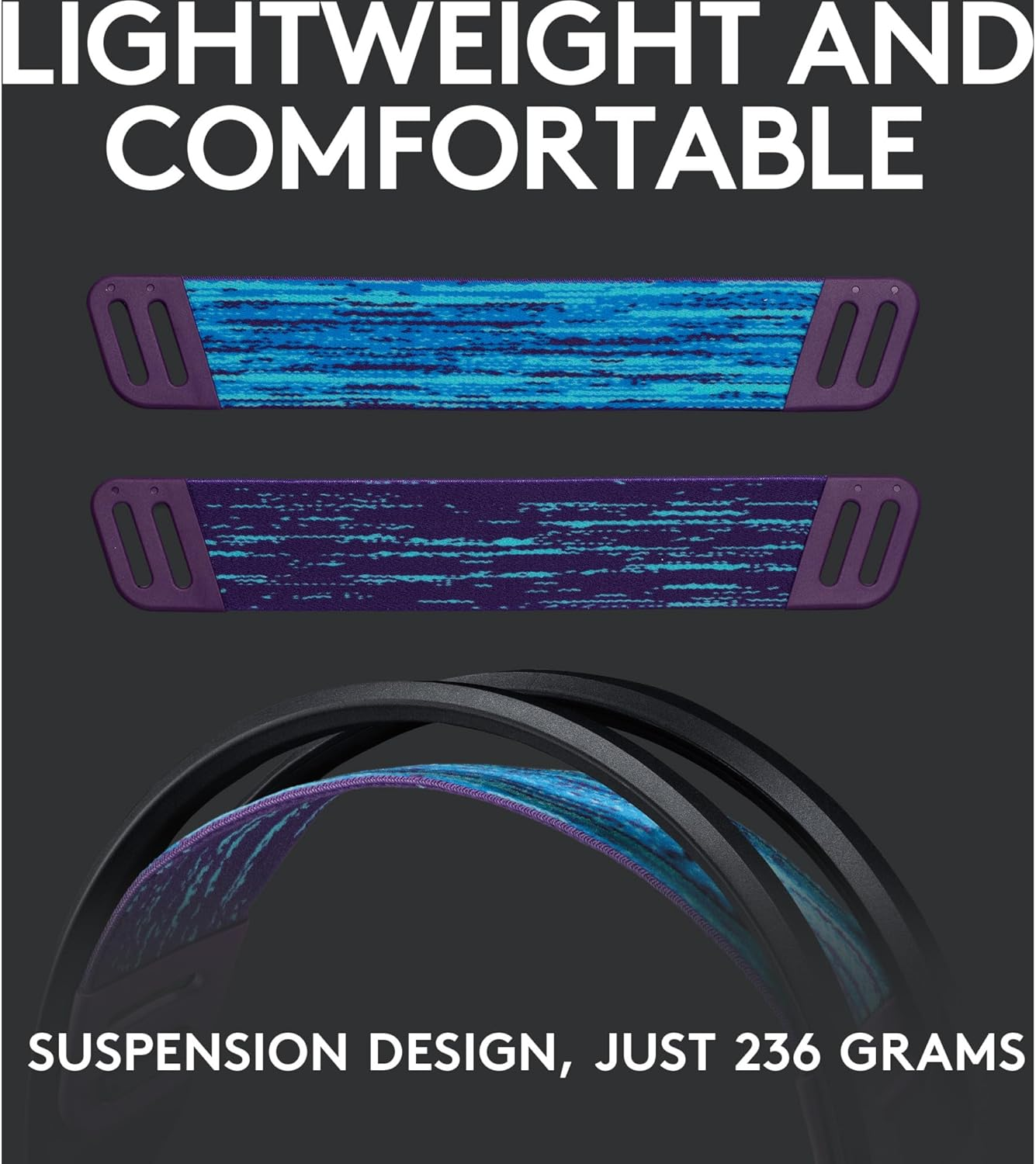 Logitech G G535 Lightspeed Wireless Gaming Headset - Lightweight On-Ear Headphones, Flip to Mute Mic, Stereo, Compatible with PC, PS4, PS5, USB Rechargeable - Black image number 2