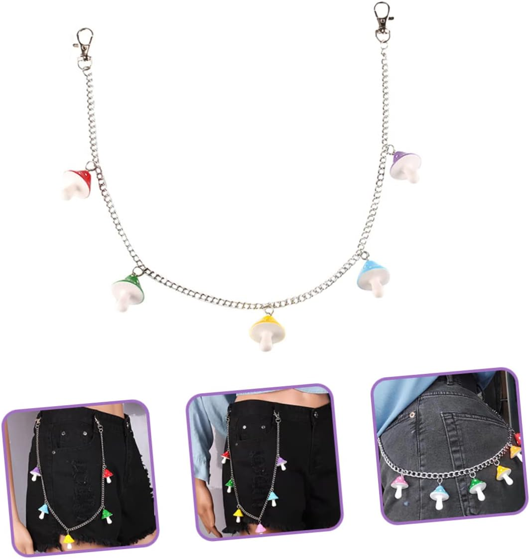 Holibanna Mushroom Pendant Pants Chain Aesthetic Accessories Pants Belt Chains Rock S Aesthetic Jewelry S Pocket Hip Hop S S for S Trousers S Acrylic image number 3