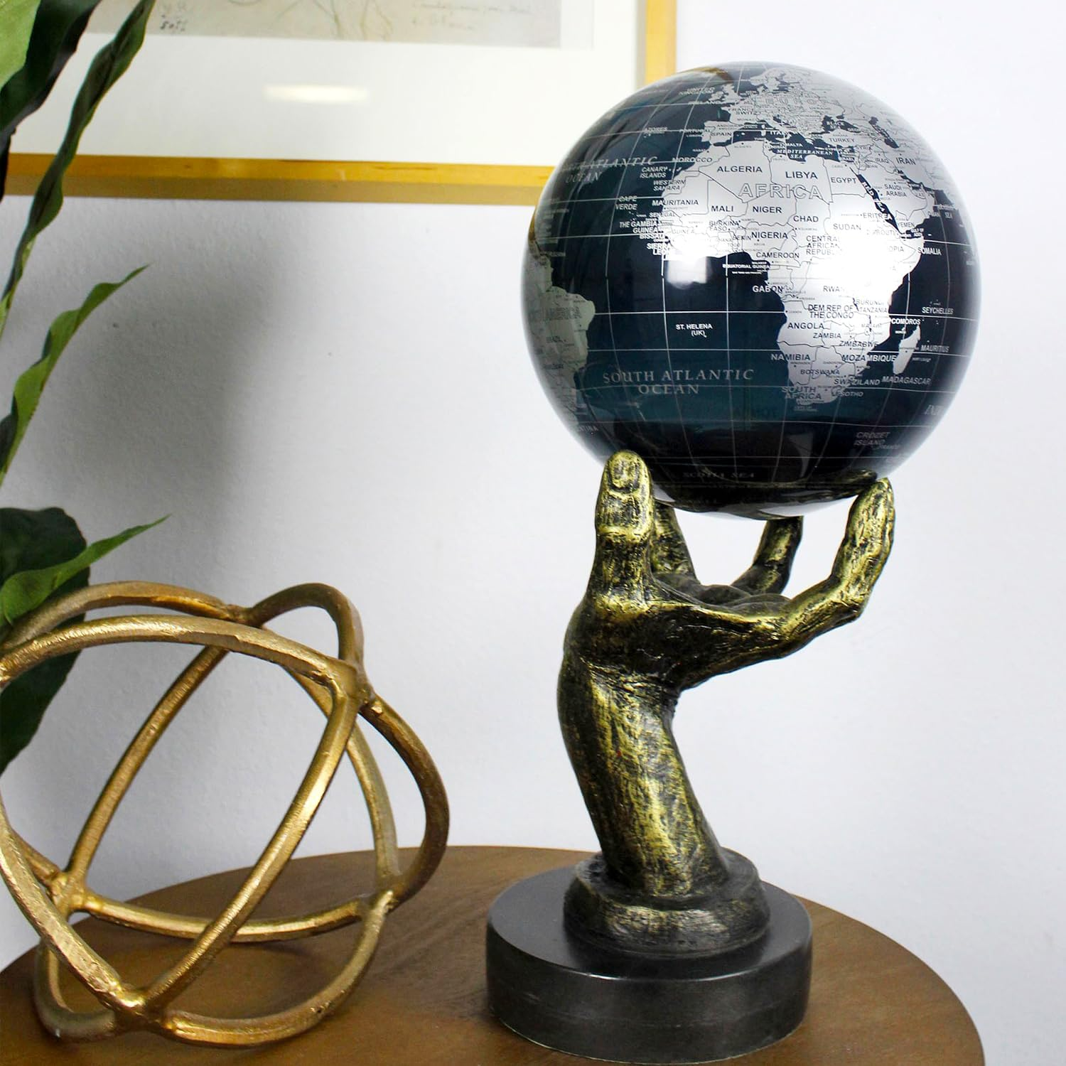 MOVA Silver and Black Metallic Globe4.5" - 4.5" image number 6