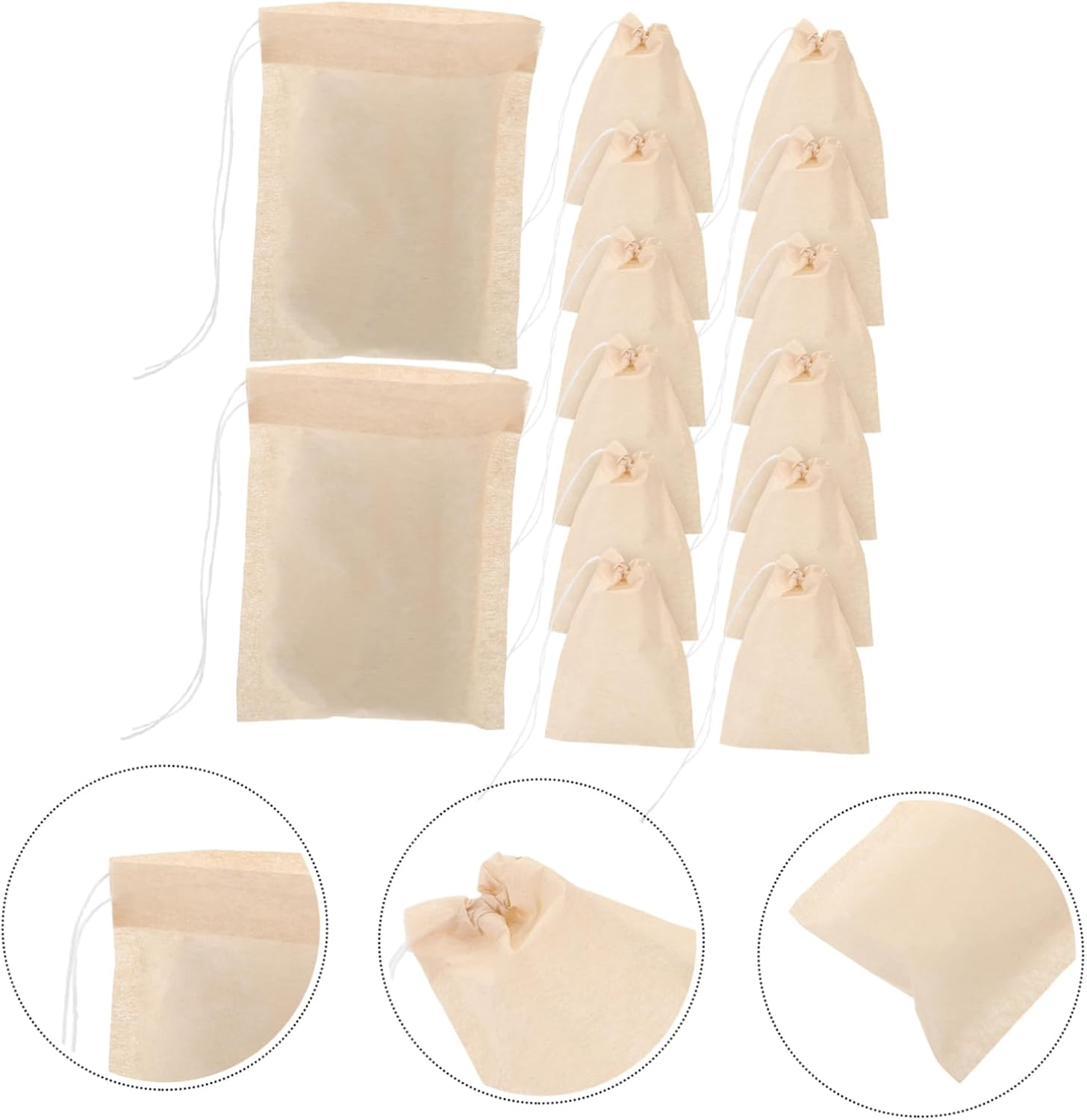 Hoement 100Pcs Organic Tea Bags for Loose Leaf Tea Coffee Strainer Disposable Remove Strong Penetration image number 5