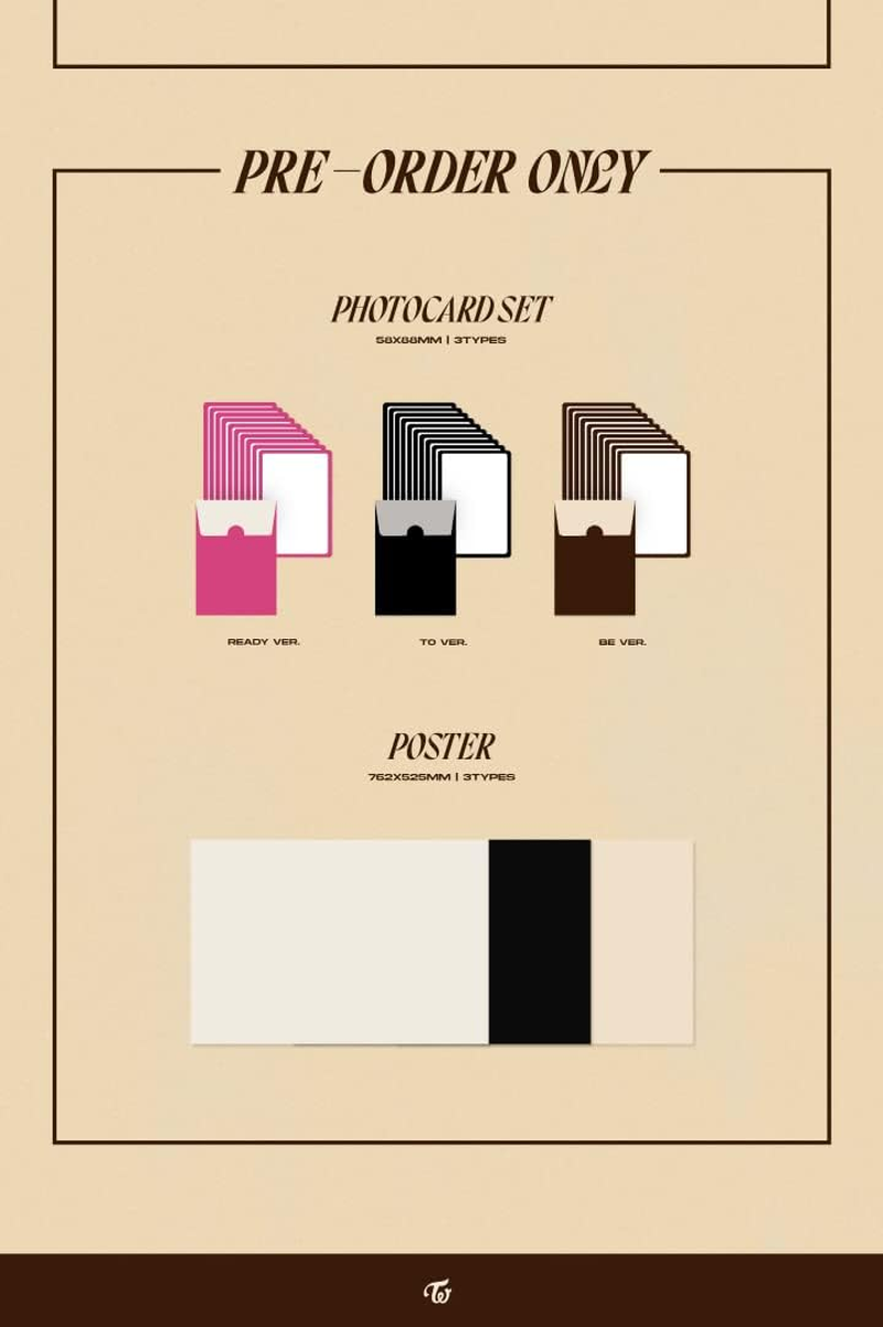 TWICE READY to BE 12Th Mini Album Random Version Cd+1P Folding Poster on Pack+Photobook+1P Postcard+1P Message Photocard+5P Photocard+Tracking Kpop Sealed image number 3