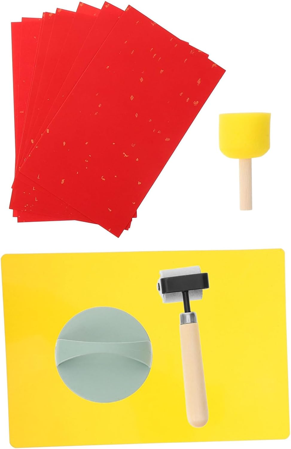 Hohopeti Engraving Tool Kit Barren Printmaking Kit Tool Set Carving Roller for Woodworking Printing Pad image number 5