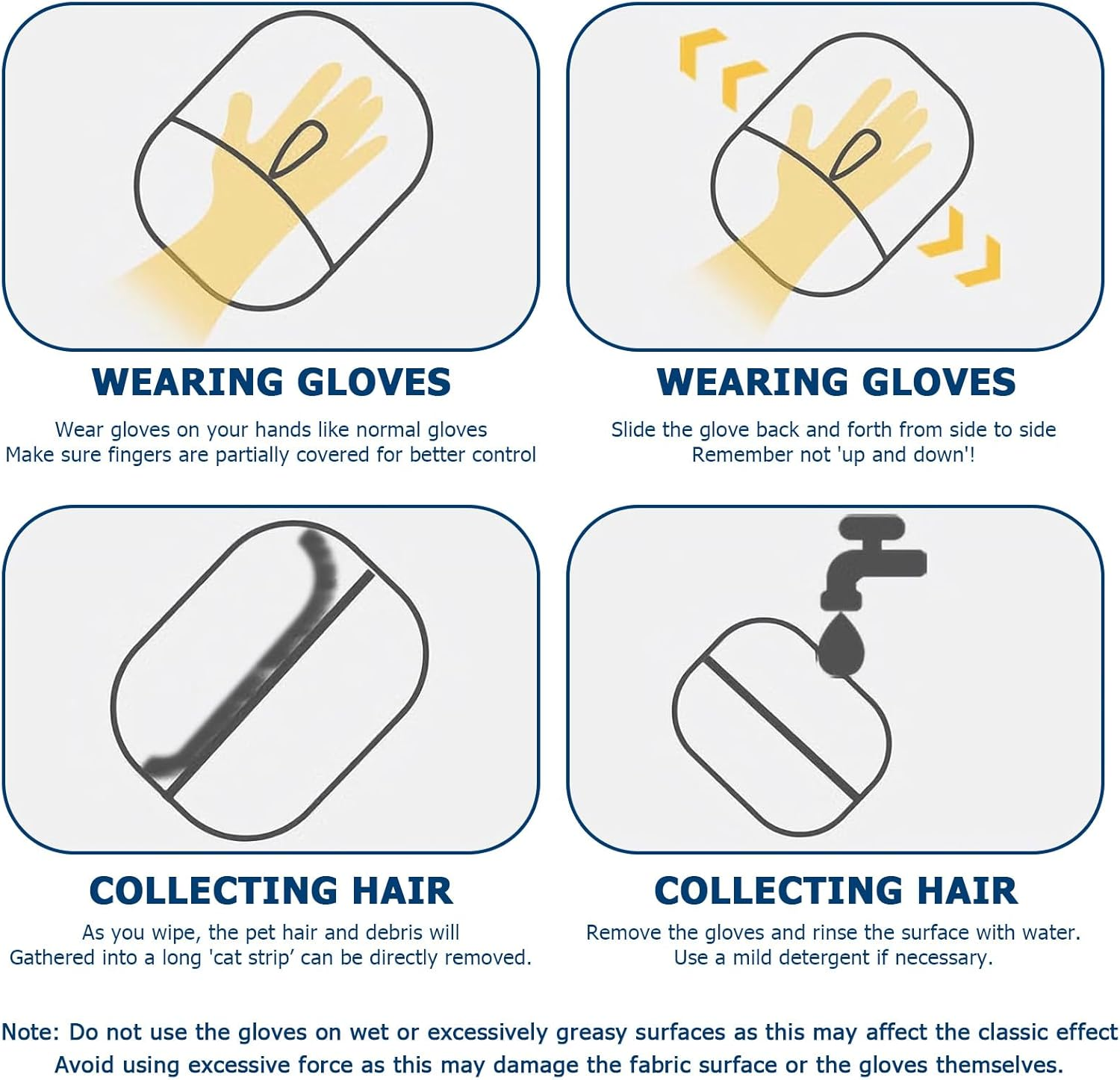 Double Sided Pet Grooming Gloves, Pet Electrostatic Hair Removal for Cats & Dogs, Versatile Grooming Gloves for Washing & Deshedding