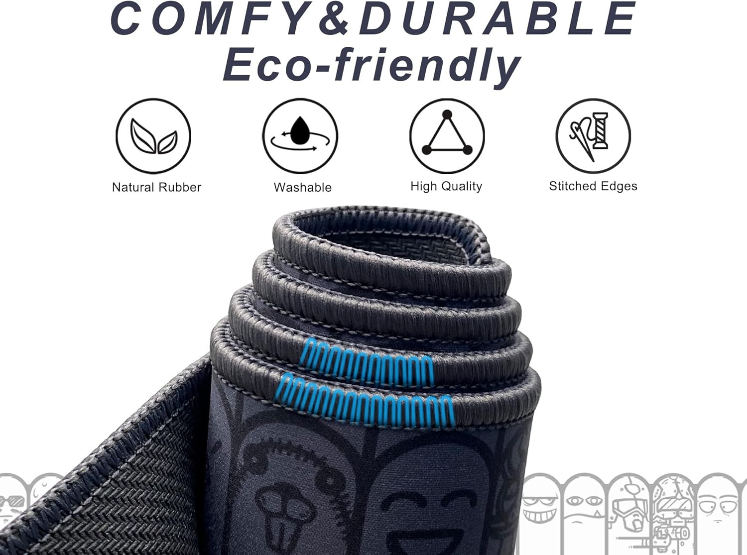 Excovip Large Gaming Mouse Pad with Stitched Edges, Extended Mousepad with Superior Micro-Weave Cloth, Non-Slip Base, Washable Desk Mat for Gamer, Office & Home, 35 X 11.8 In, Gray 0330 image number 2