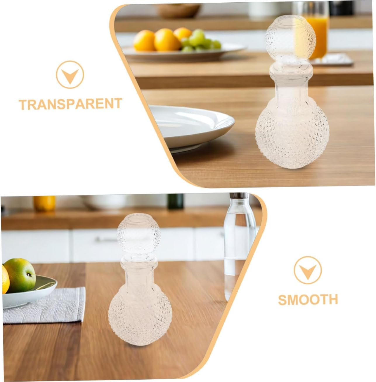 BRIGHTFUFU 2Pcs Creative Glass Wine Bottle Thickened Cocktail Container Convenient Whiskey Glass Wine Decanter for Home Bar Decor image number 1