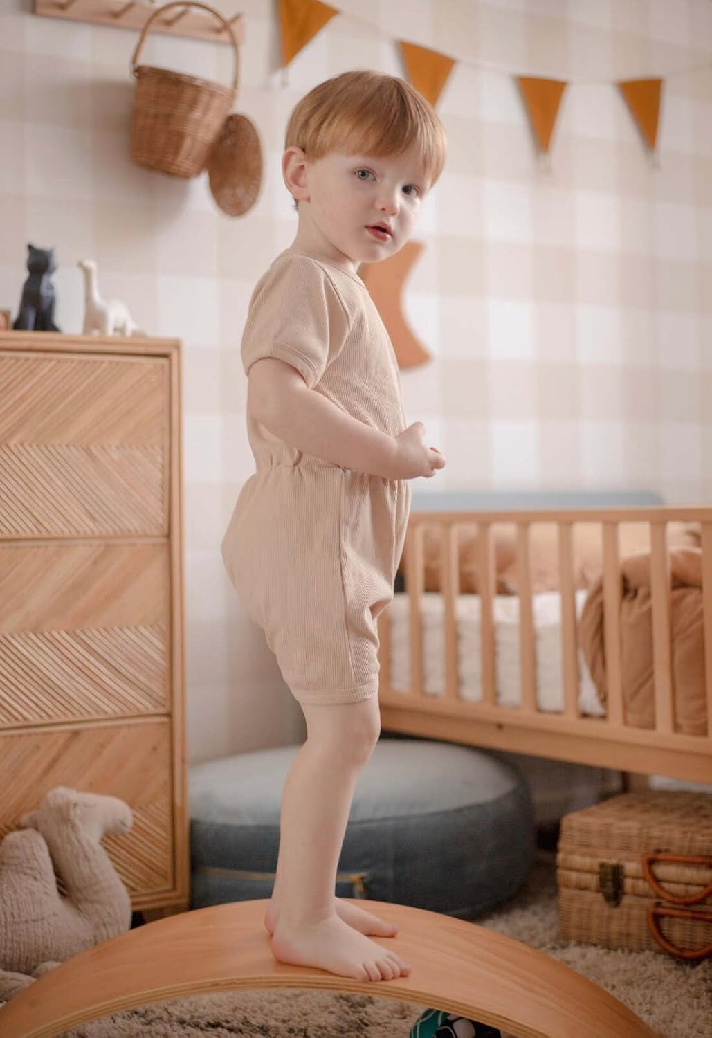 Ponchik Babies Cotton Ribbed Romper image number 5