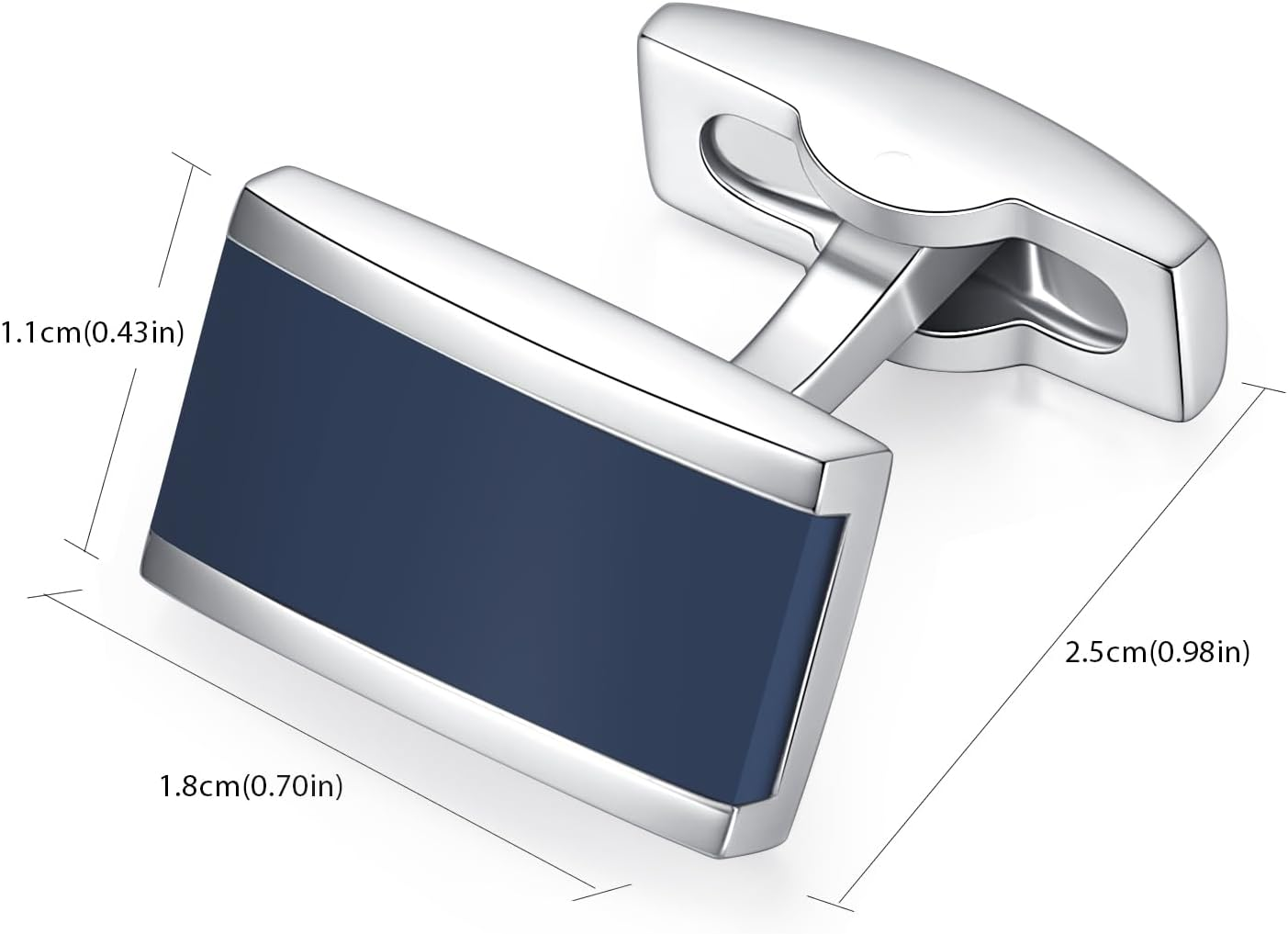 Honey Bear Cufflinks for Men - Shirt Black Rectangle Stainless Steel Business Wedding Gift image number 4