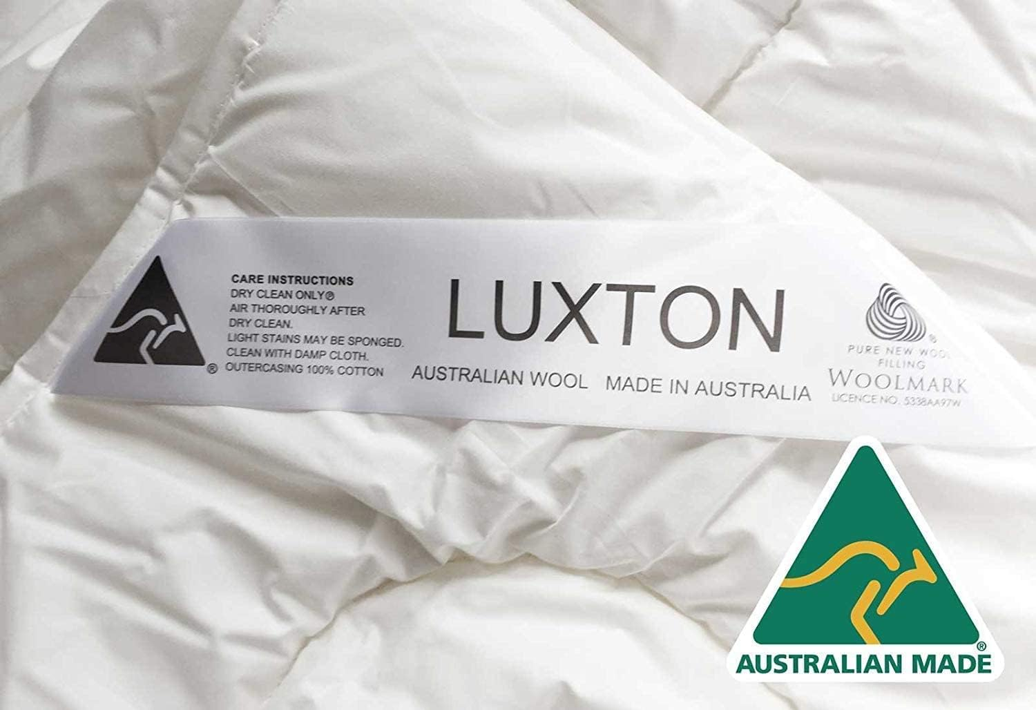 Luxton Australian Made All Season Wool Quilt King Size 500GSM 100% Wool Filling 100% Cotton Japara Quilt Doona Made in Australia (King Size) image number 2