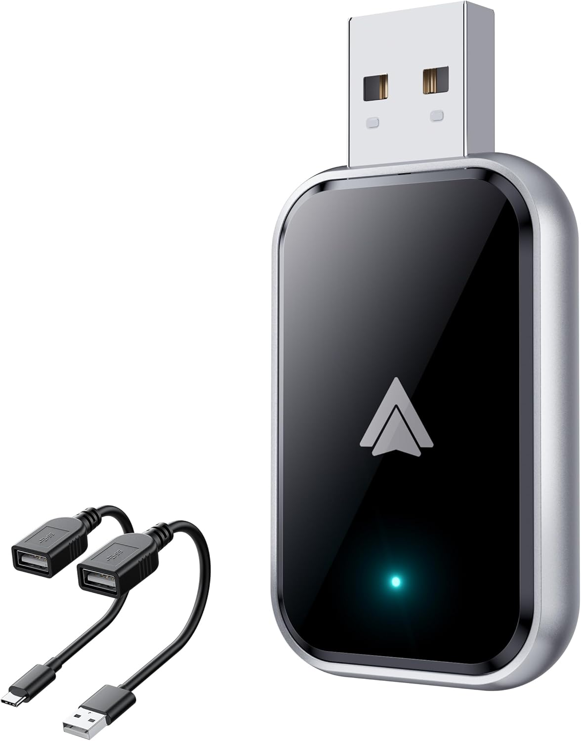 Android Auto Wireless Adapter, Convert Wired to Wireless, Mini Size with Extension Usb-C/Type-C, Stable Control & No Delay, Supports Car Original Control, Black