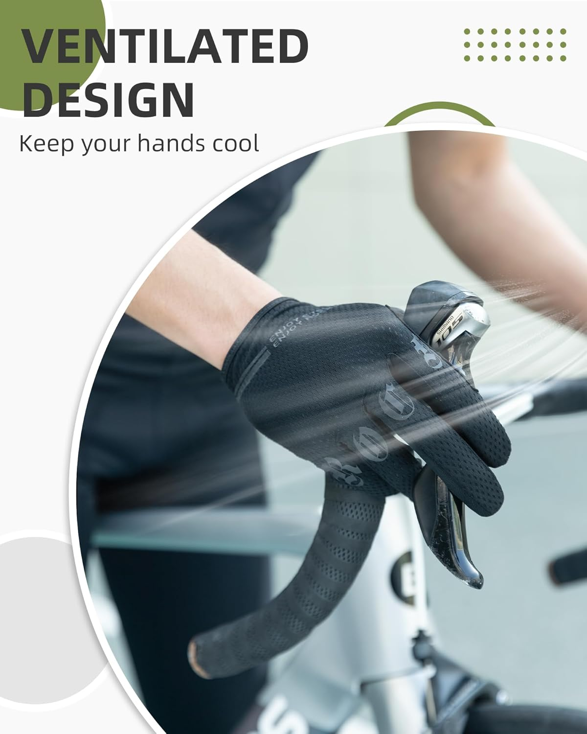 ROCKBROS Cycling Gloves for Men Breathable Bike Gloves for Men Cycling Touchscreen Mountain Bike Gloves for Men image number 6