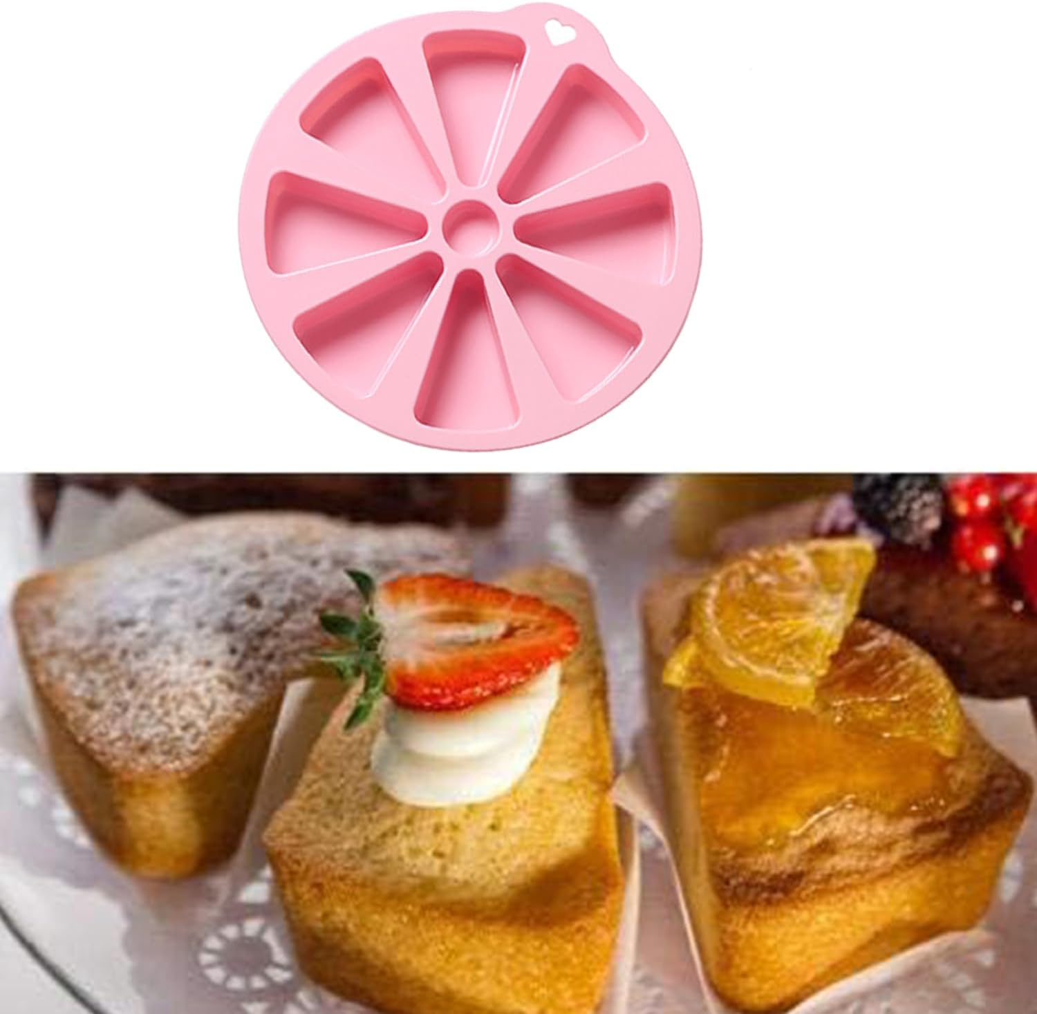 Lyfengdeam Bakeware Molds Cake Pan Silicone Cake Mold Pudding Triangle Cakes Mould Muffin Baking Tools Fondant Cake Molds 8 Silicone Baking Mold Non-Stick Bakeware Pan Baking Gadget image number 5