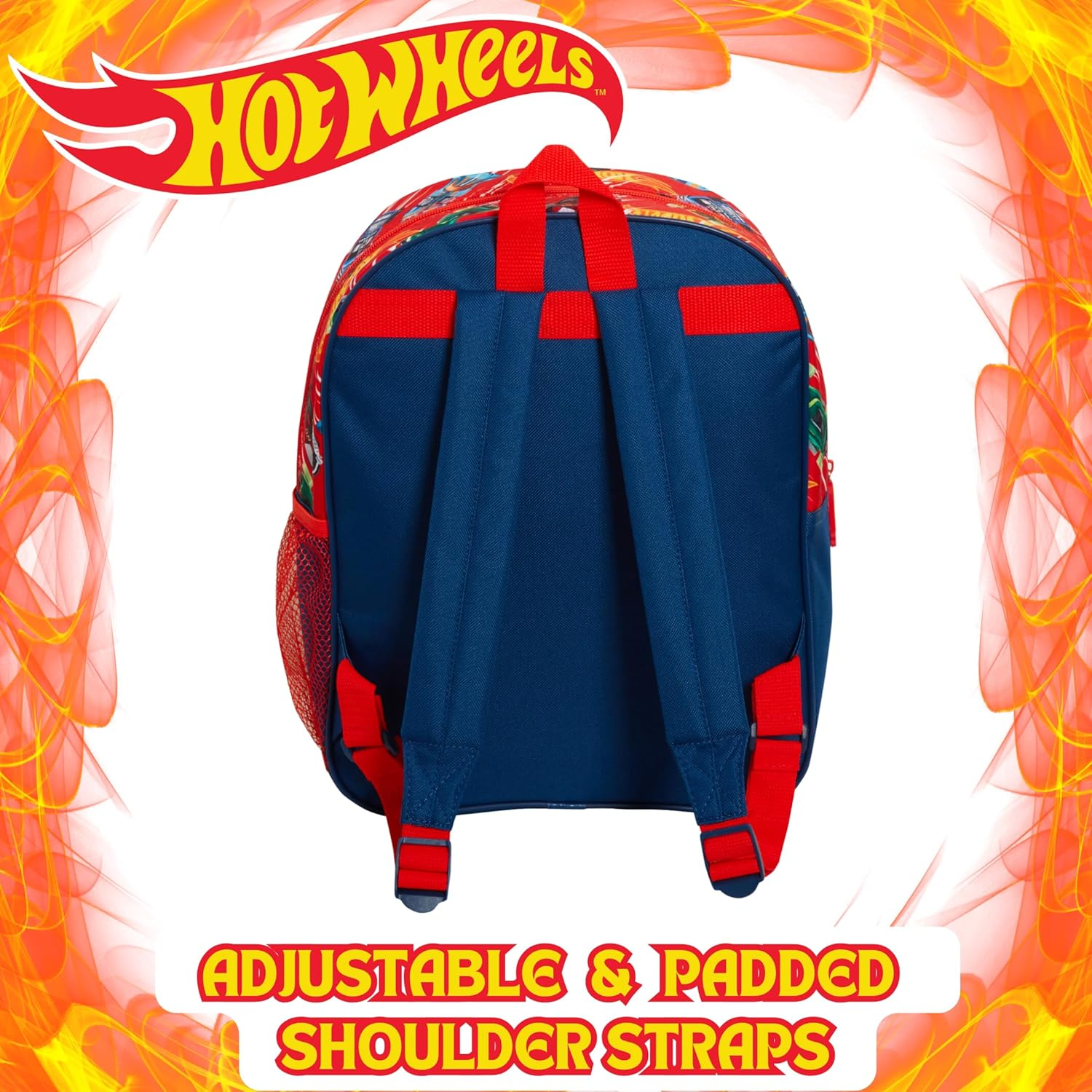 Hot Wheels Backpack for Kids Large Cars School Travel Sports Bag with Drinks Holder