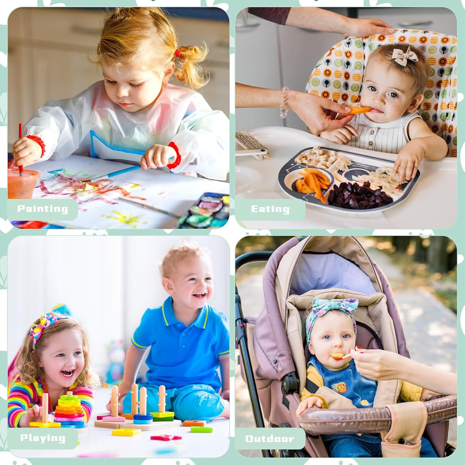 100 Pack 28"X47" Disposable Floor Splat Mats for under High Chair with Animals Print, Waterproof Plastic Floor Mat Multipurpose Baby Led Weaning Supplies(Sea Animal) image number 2