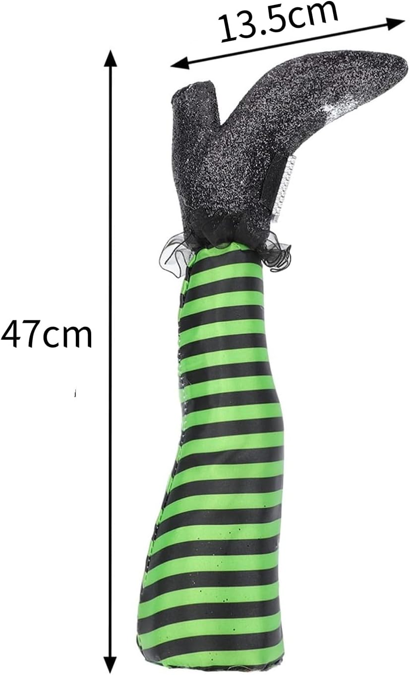 Witch Prop for Halloween 1 Pair Wicked Witch Legs Realistic Decoration Indoor/Outdoor, Halloween Legs Upside down Garden Decorations image number 5