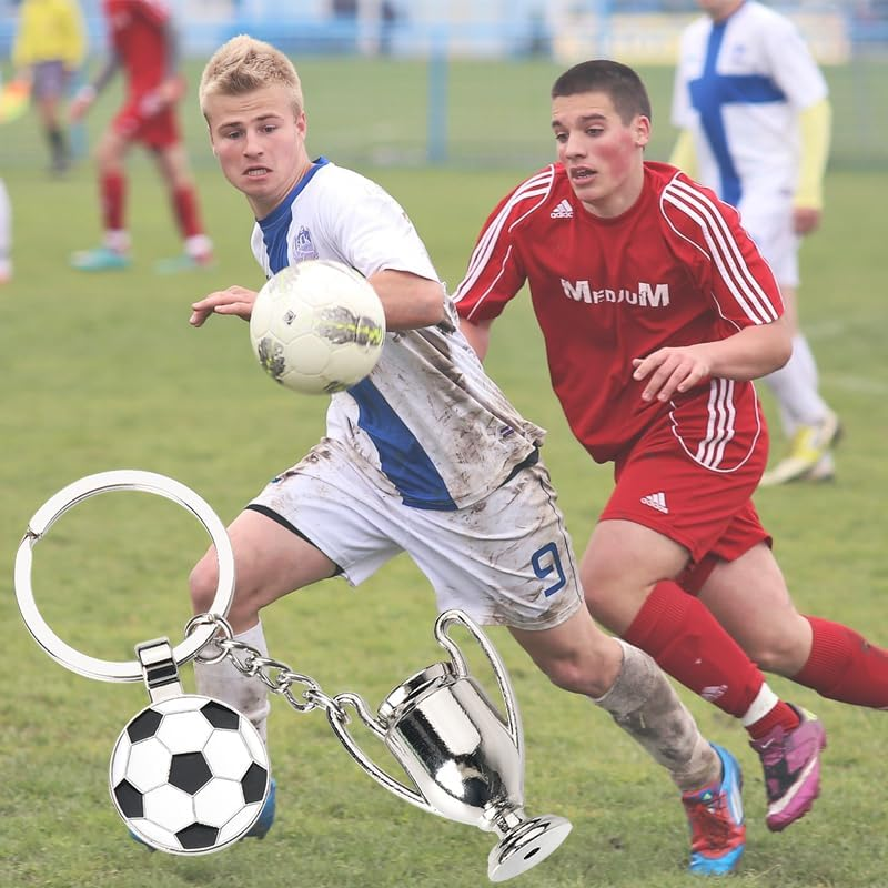 Soccer Gifts Keychain for Girls Boys Football Keychain for Dad Mom Birthday Gifts for Soccer Players Gifts for Men Women Soccer Lovers Gifts for Football Championship Trophy Keychain