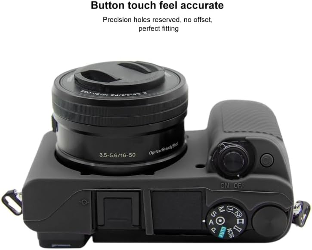 For Sony Alpha ILCE-6300 / A6400 Camera Case,Silicone Rubber Camera Housing Protective Cover Case for Sony Alpha ILCE-6300 / A6400,Black - Black image number 3