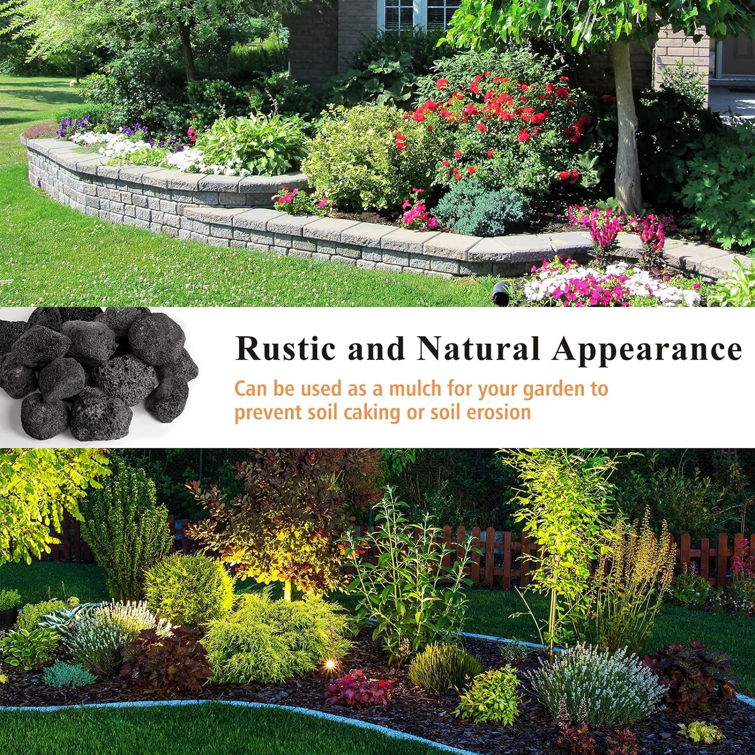 GASPRO 10 Lb Large Black Lava Rocks, 1-3 Inch, Ideal for Outdoor Fire Pits, Indoor Fireplaces with Propane and Natural Gas - Black image number 3