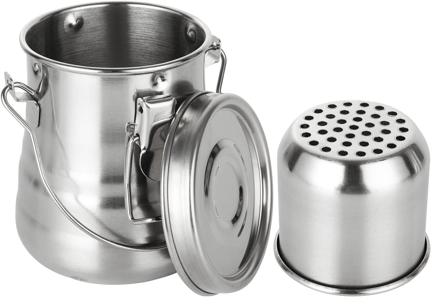 DIRBUY Oil Paint Brush Washer, Portable Stainless Steel Leak-Proof Paint Brush Washer with Lid and Filter Screen for Oil Painting, 3.9 Tall X 3.4 Inch Diameter