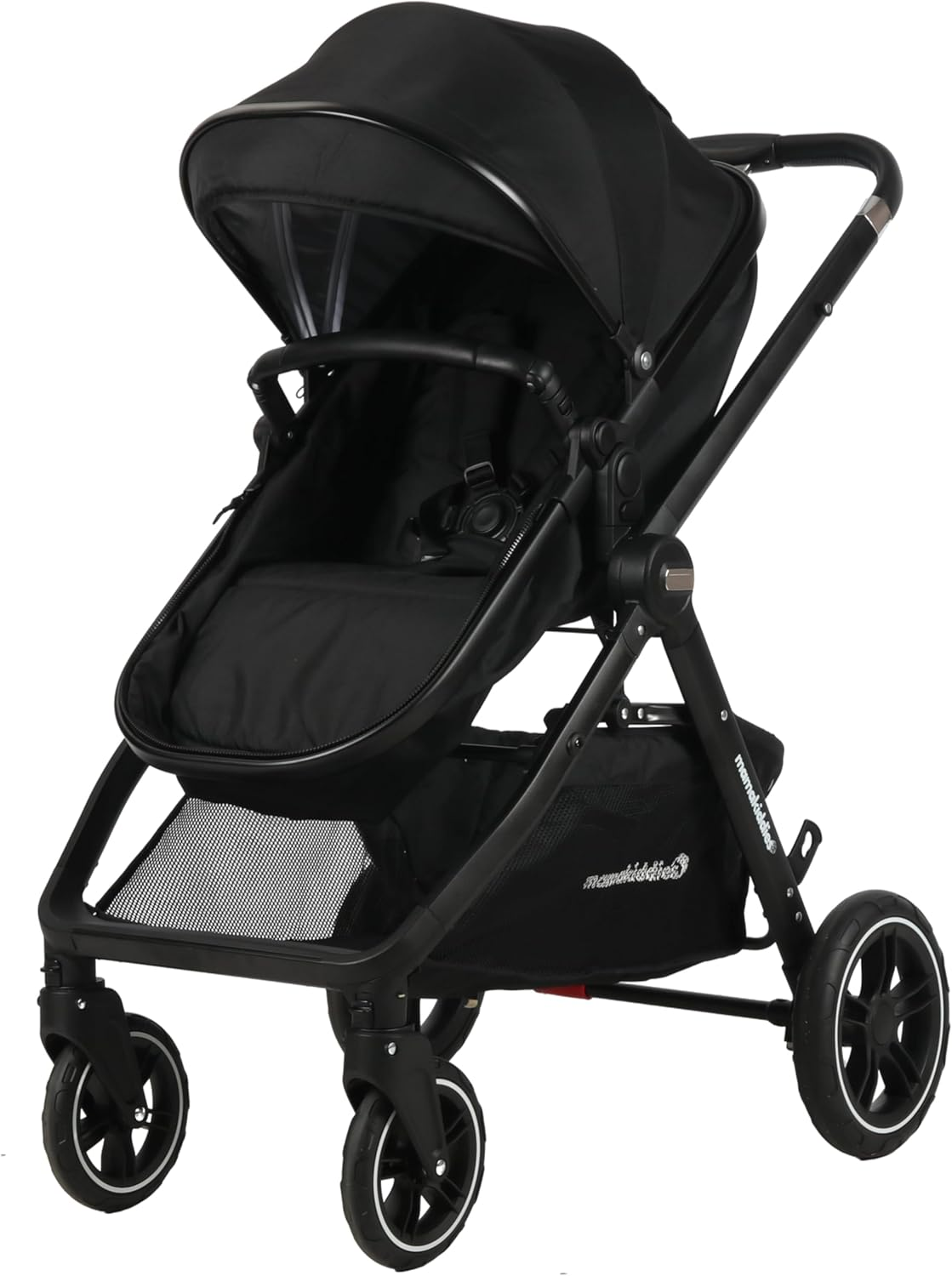 Mama Kiddies Pacto City Full Black Convertible 2In1 Aluminium Alloy Pram Stroller Bassinet image number 1