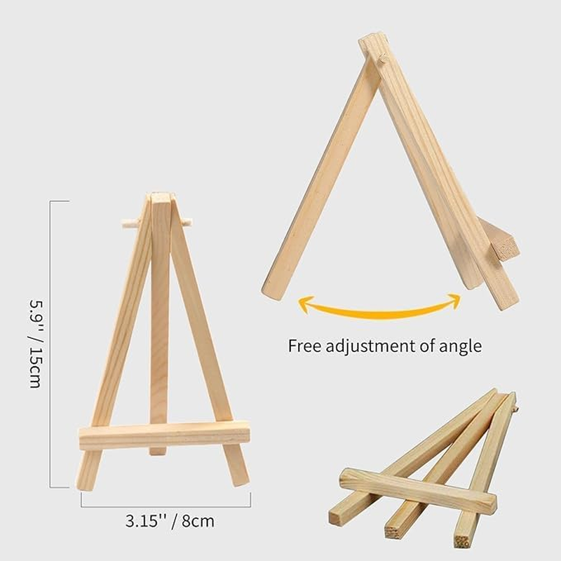 20 Pack Easel for Painting Small Tabletop Wood Easels for Painting Canvas Stand Mini Arts Crafts Painting Easel Portable Photo Picture Display Sign Holder for Artist Adults Kids Students image number 3
