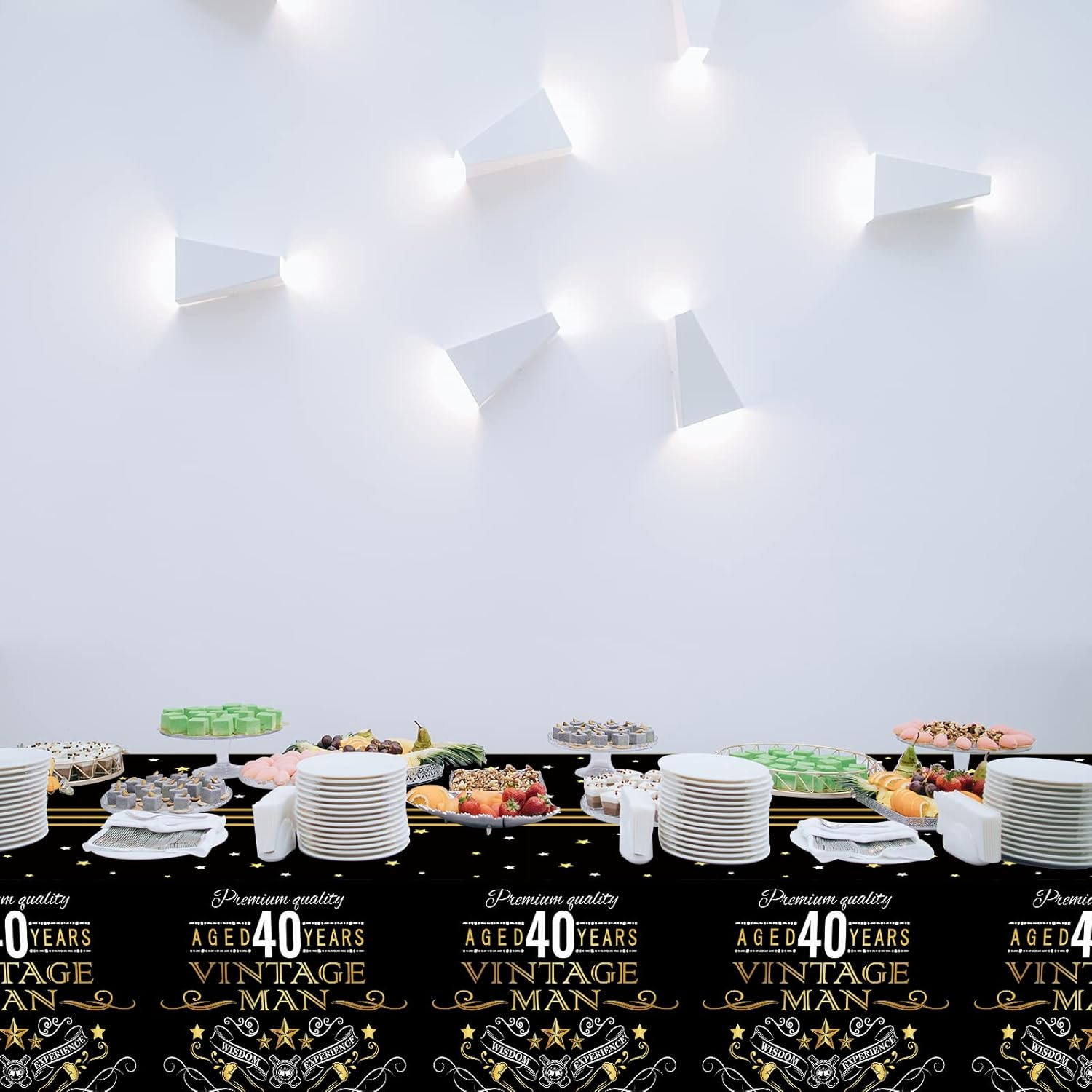 Gisgfim 3Pcs Vintage 40Th Tablecloth Table Cloth Party Supplies Back in 1983 Birthday Plastic Cover Cheers to 40 Years Decorations for Black Gold Outdoor Indoor 105 X 54 Inch image number 6