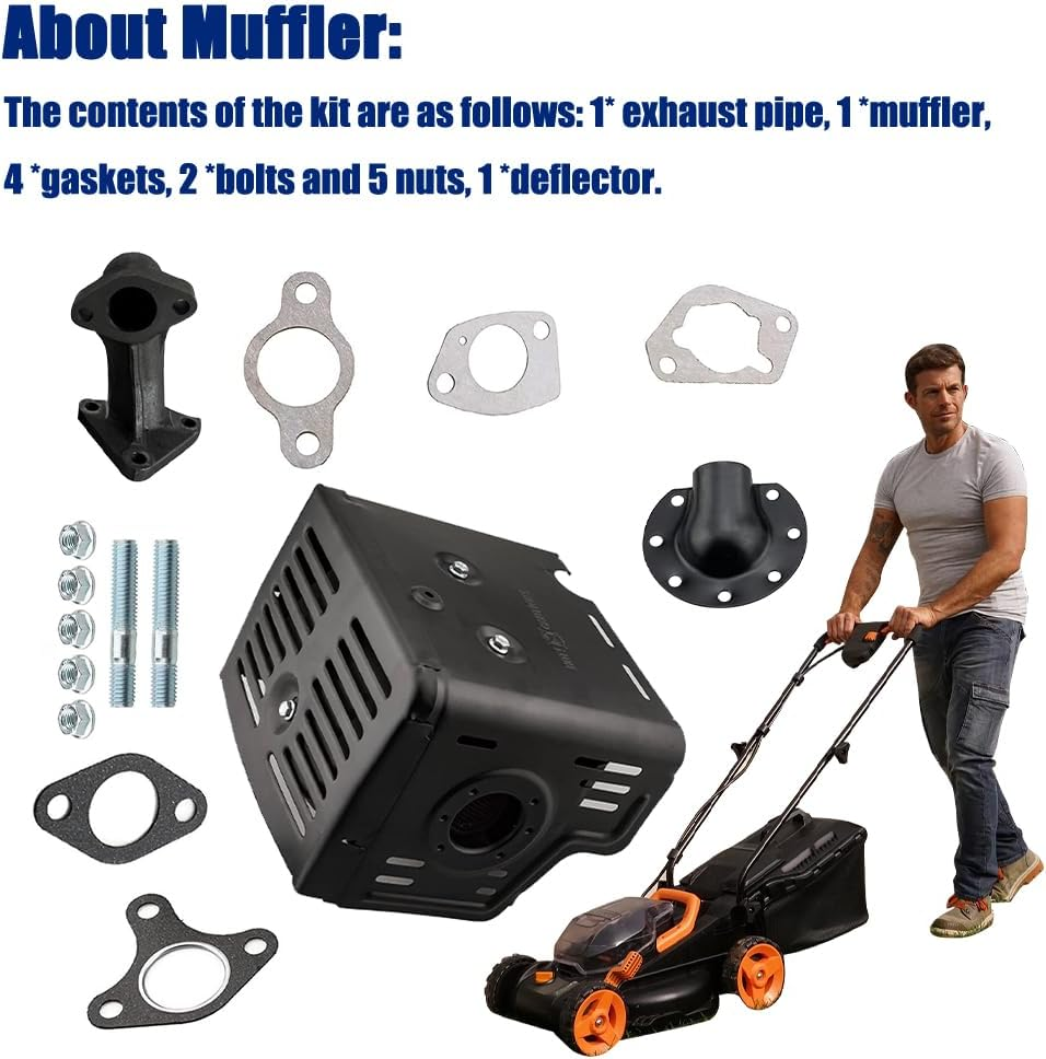 ATNVIDSG Engine Muffler Exhaust Deflector Kit Compatible with Honda GX340 GX390 11HP 13HP 16HP Harbor Freight Predator 420Cc.Silencer Engine Exhaust Deflector 18310-ZE2-W61 Black image number 6