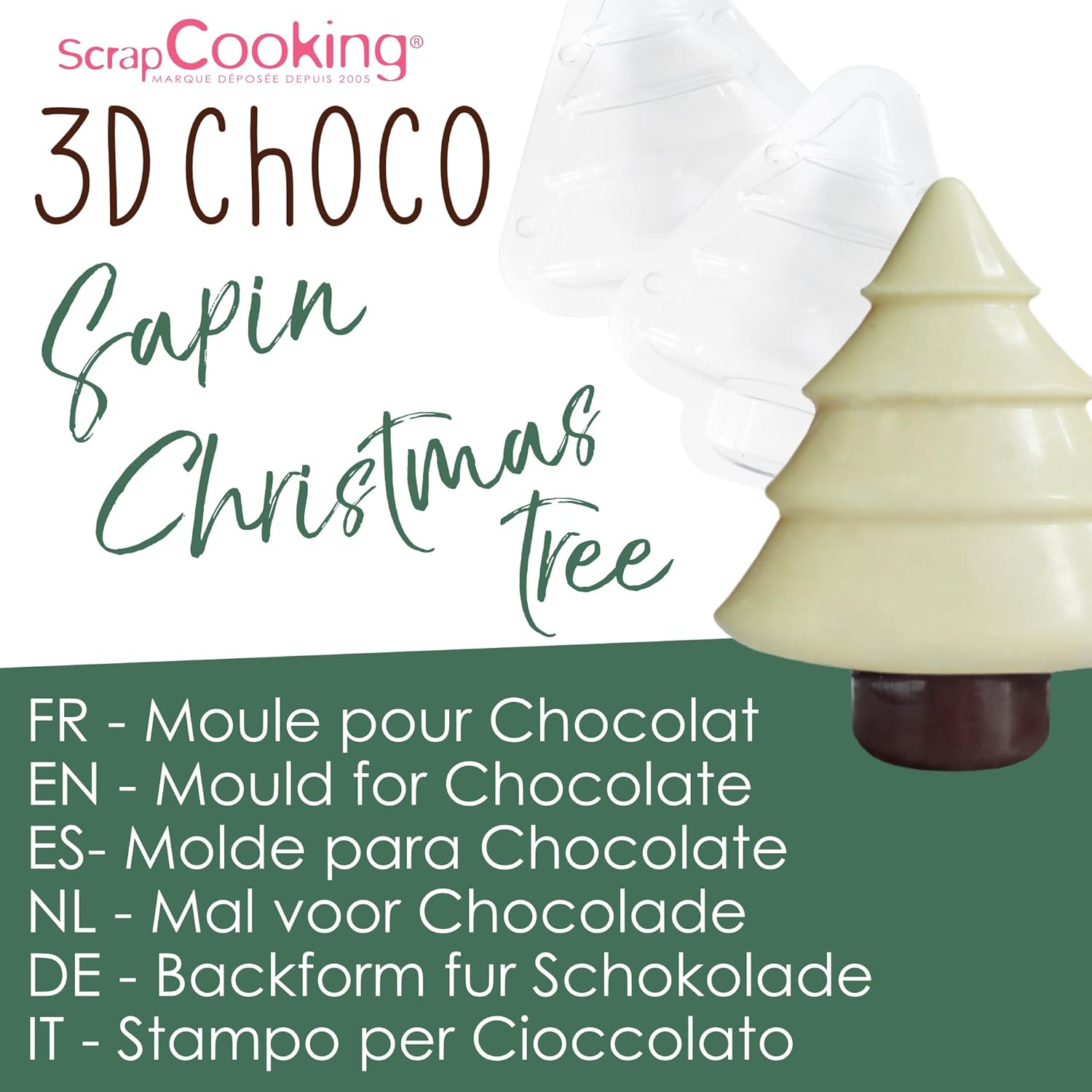 Scrapcooking 6760 Rigid Chocolate Mould 3D Chocolate Mould for Making Christmas Trees from Chocolate - Baking and Baking Accessories image number 6
