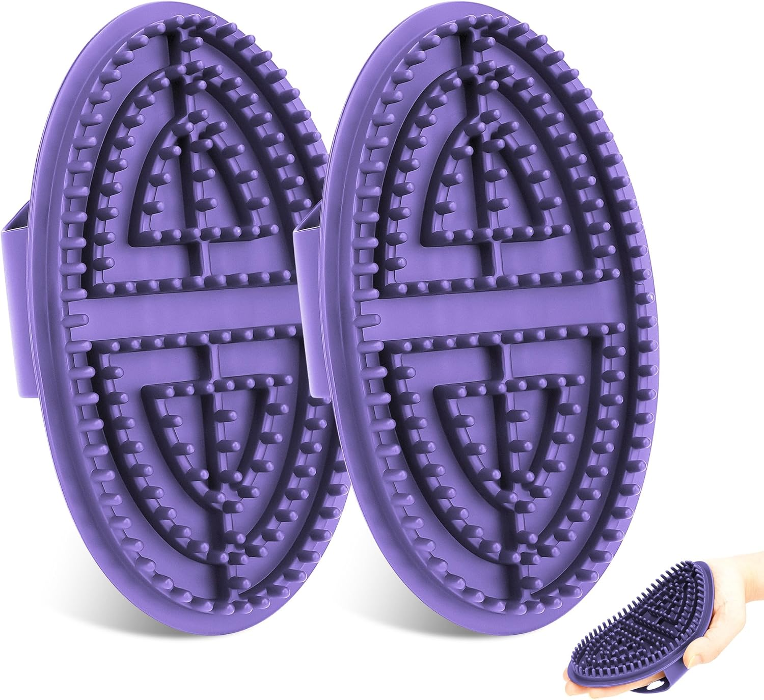 Reignsword 2Pcs Meridian Brush Massage Set, Beauty Salon Professional Acupressure Comb, Full Body Relaxation Therapy Tools, Portable Handheld Cepillo De Meridianos Para Masajes (Purple)