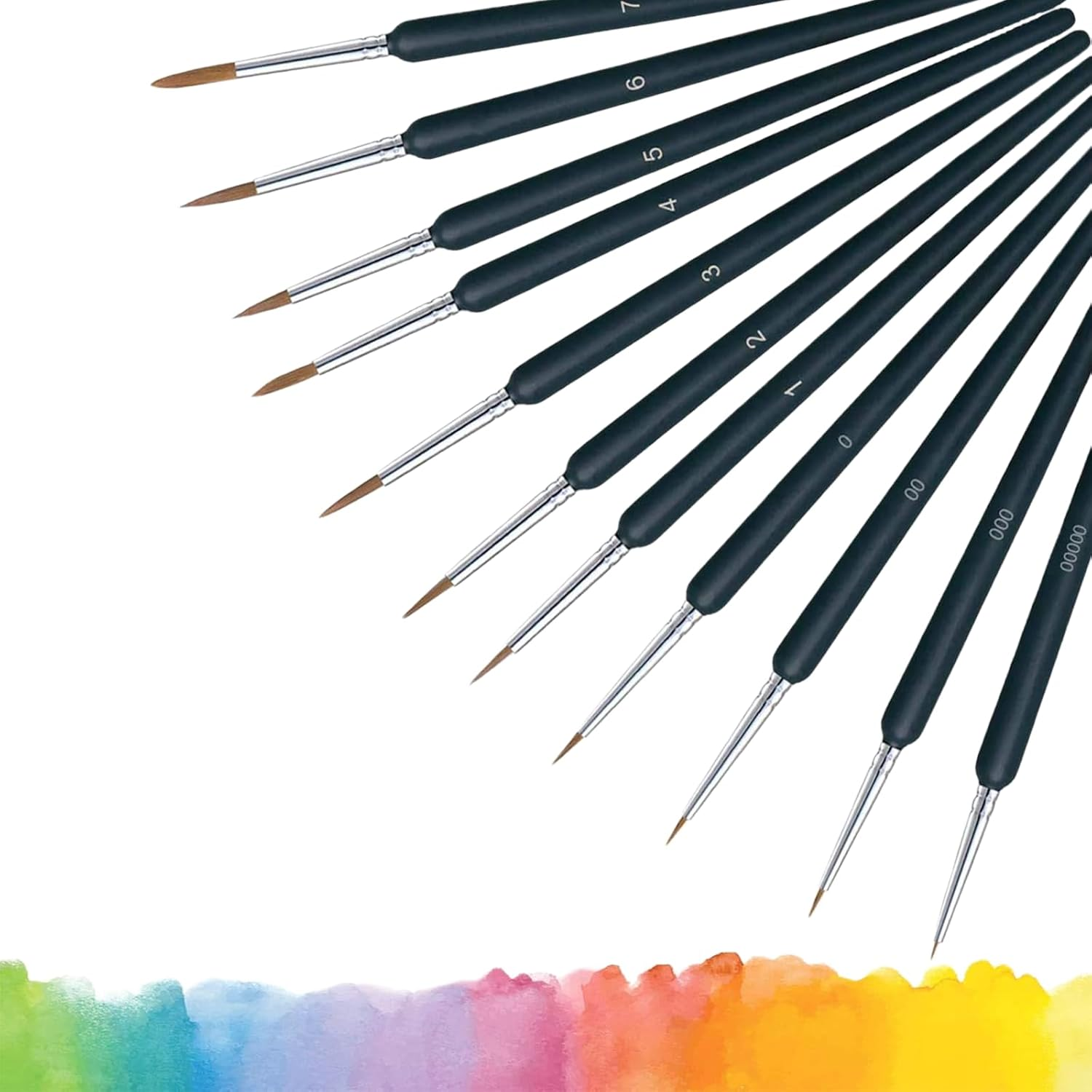 Hrenvaxil 11 Pcs Paint Brush Set with Ergonomic Handle, Miniature Paint Brushes, Suitable for Acrylic, Oil, Watercolor Painting and Paint by Numbers for Adults image number 3