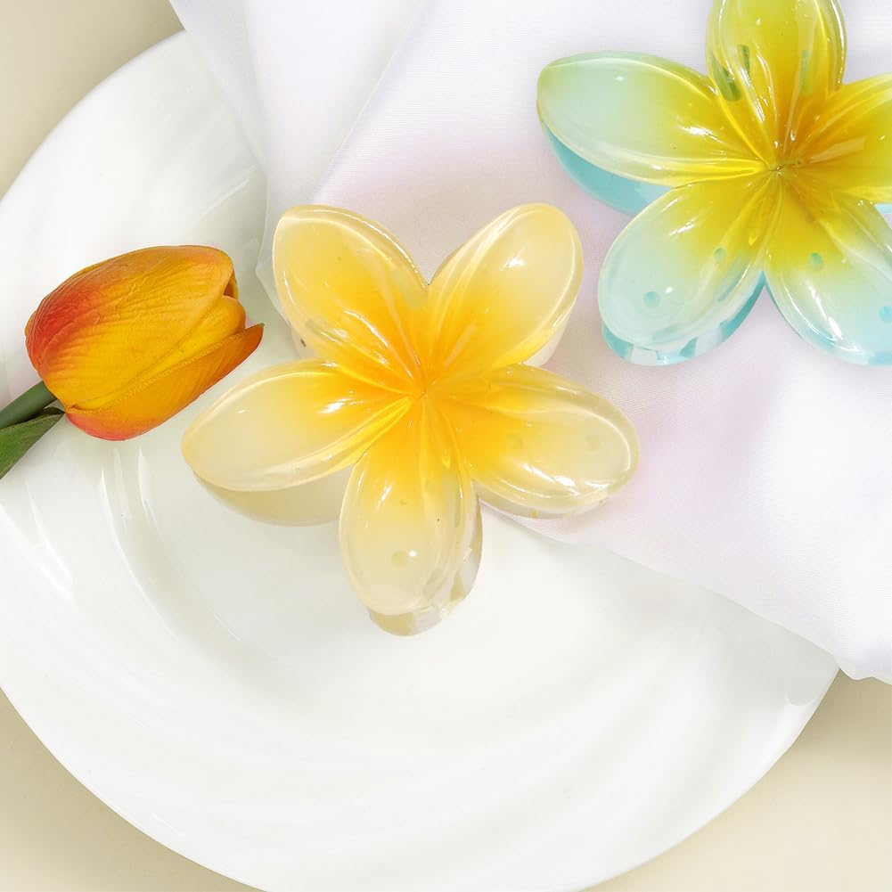 RANJIMA Pack of 8 Flower Hair Clips, Large Claw Hair Clips, Cute Flower-Shaped Hair Styling Accessories, Hawaiian Claw Clips, Flower Hair Accessories for Women, Girls, Mother'S Day Gifts