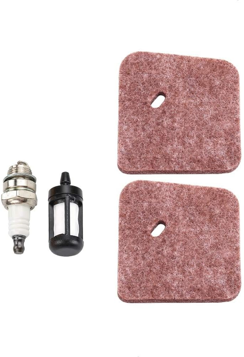 FS55R Tune-Up Kit 2Pcs Air Filter for STIHL KM55 KM55R FS55 FS38 FS45 FS46 FC55 HL45 HS45 FS55RC FS55CE FS55T KM55CE String Trimmer Weedeater Fuel Filter Spark Plug image number 5