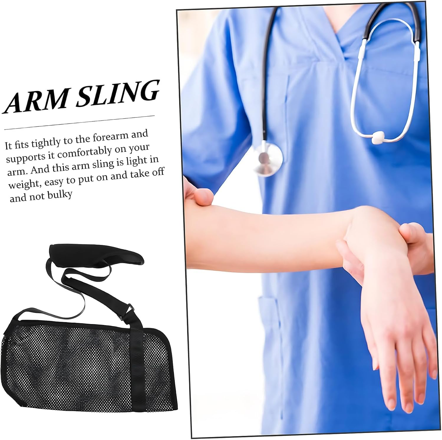 Adjustable Mesh Arm Sling &ndash; Breathable Shoulder Immobilizer for Rotator Cuff, Elbow & Wrist Injuries, Comfortable Arm Support Brace for Left/Right Arm, Unisex image number 4