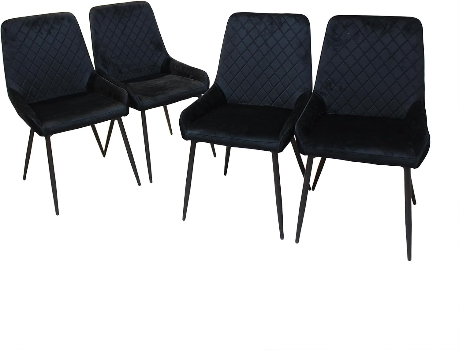 LEVEDE 4X Dining Chairs, Black Velvet, Contemporary Style, Dining Chair, Kitchen, Living Room, Cafe, Meeting Room, Load up to 150Kg