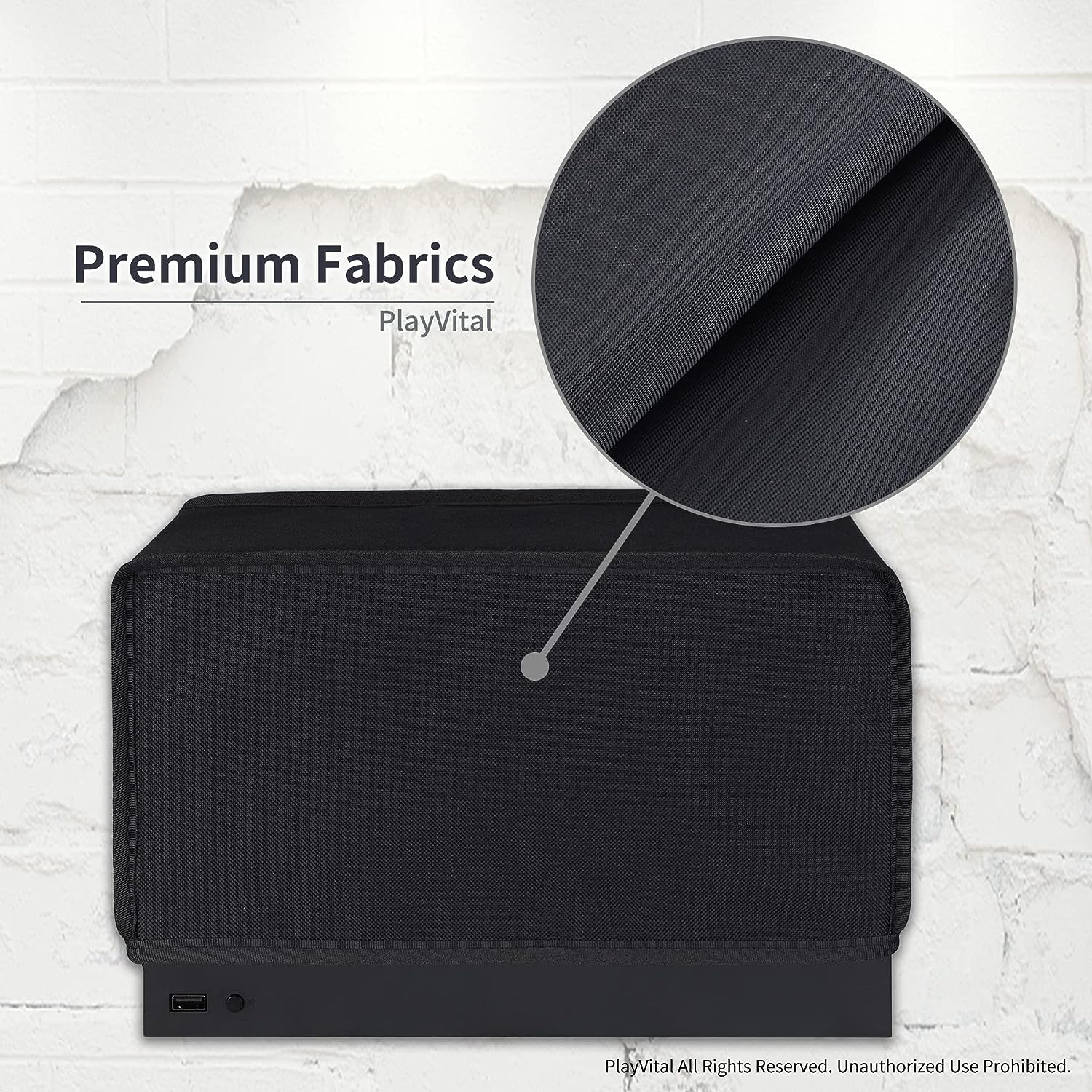 Playvital Black Nylon Horizontal Dust Cover for Xbox Series X Console, Soft Neat Lining Dust Guard, anti Scratch Waterproof Cover Sleeve for Xbox Series X Console - Black image number 3