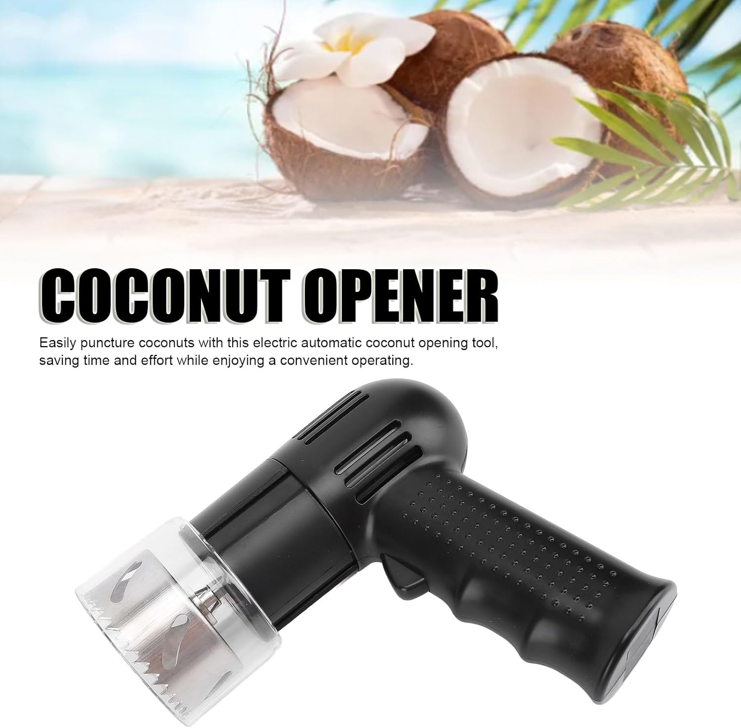 Bewinner Electric Coconut Opener Tool, Automatic Coconut Opener Machine, Cordless Coconut Opening Machine, Portable Coconut Shell Opener, Coconut Shredder Tool Coconut Hole image number 6