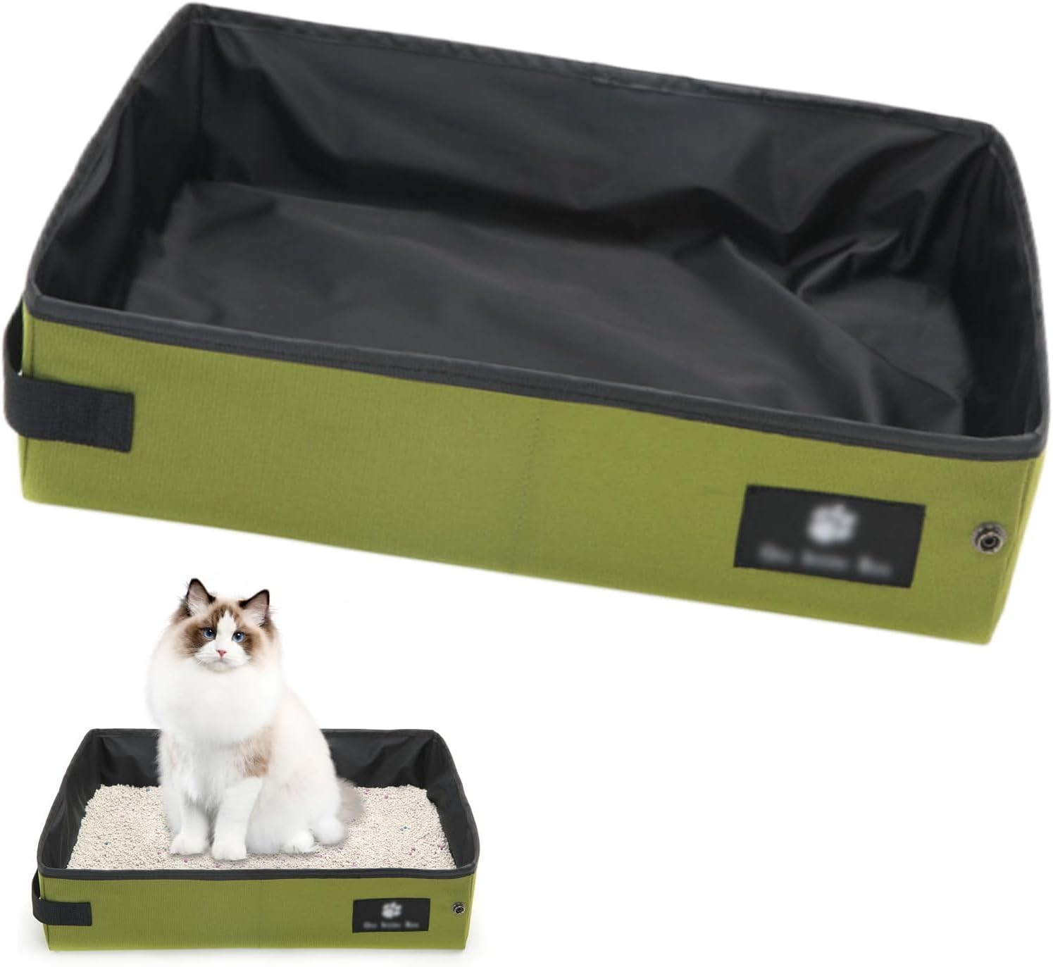Cat Litter Tray for Travel, Portable: Cat Litter Tray, Foldable Waterproof and Breathable, Cat Litter Tray Lightweight and Easy to Clean, Cat Litter Box for Car, Travel, Camping (45 X 35 X 12.5 Cm) image number 5