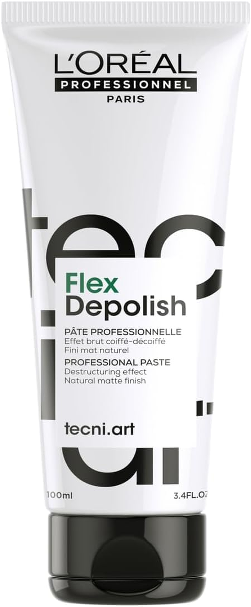 L'Or&eacute;al Professionnel Tecni.Art Flex Depolish | Salon Grade Depolish, Destructuring and Workable Hair Paste with Natural Matte Finish for a Disheveled Hairstyle Texturizing and Volumizing | 100Ml