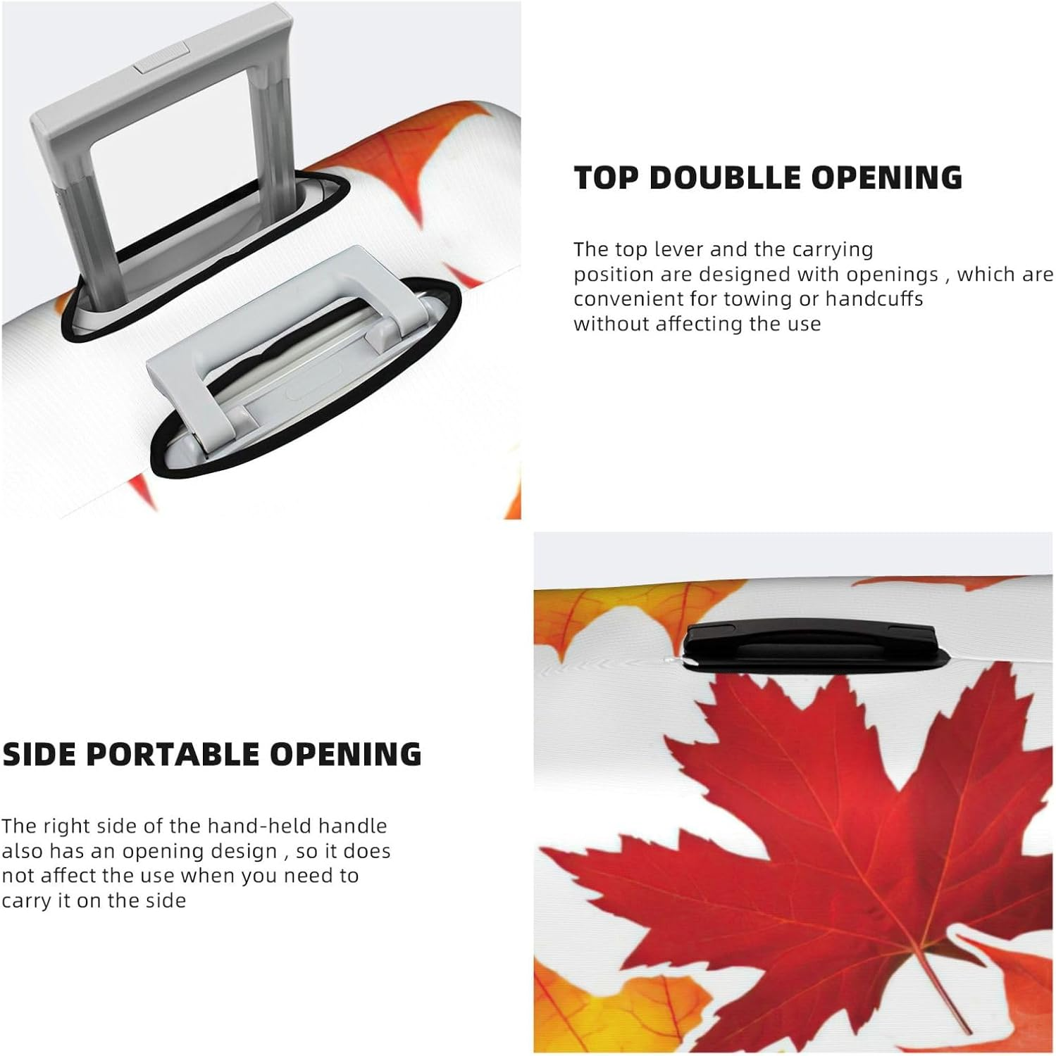 Odddot Fall Leaf Print Travel Luggage Cover,Suitcase Protector Cover, Washable Baggage Covers,For 18-32 Inch Luggage, Fall Leaf, Large image number 2