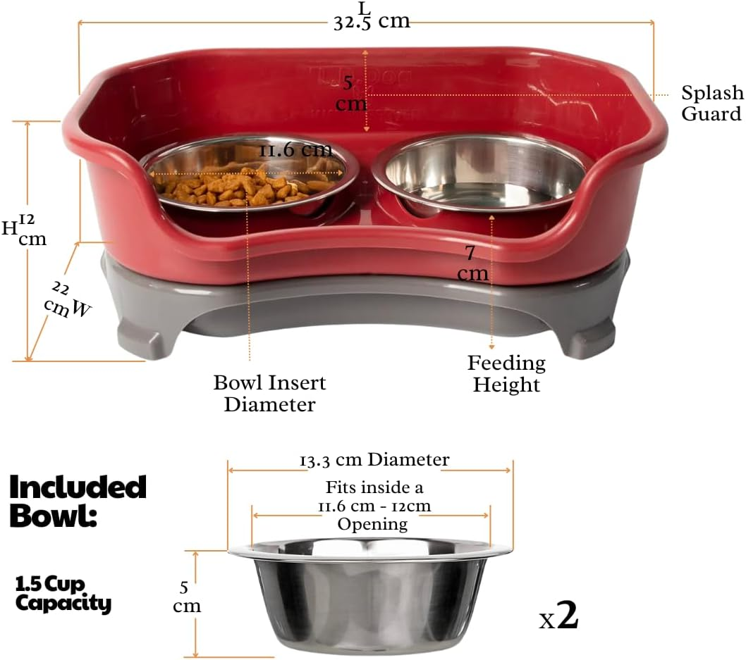 Pet Bowls, Mess-Proof, Elevated, No Spill, Non-Tip, Pet Accessary, Raised Stainless Steel Food & Water Pet Bowls,Stand Feeder Set for Cats and Puppy