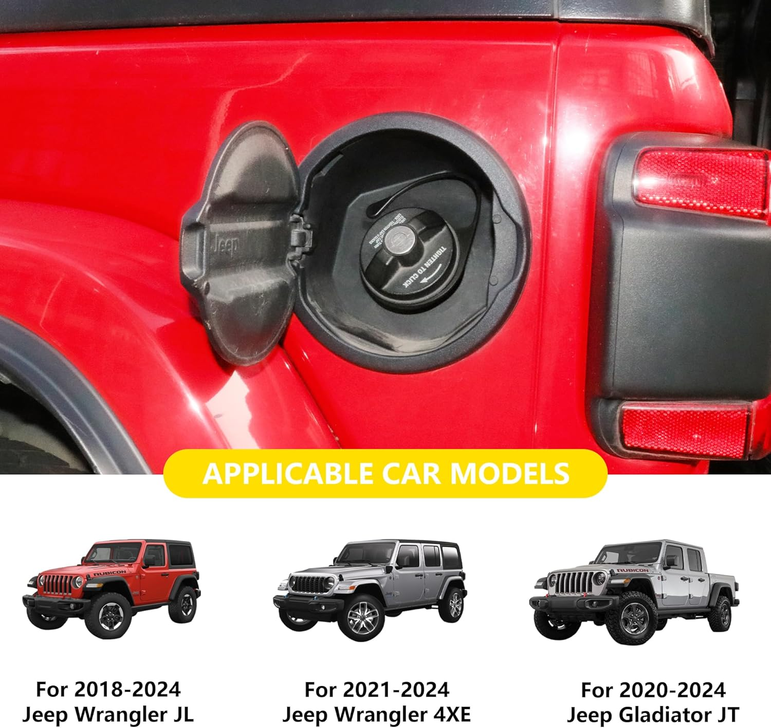 Fuel Gas Cap Tether Compatible with 2018-2024 2025 Jeep Wrangler JL 2/4 Door 4XE Gladiator JT Accessories Fuel Tank Cap Rope Fuel Filler Gas Lanyard Replacement image number 6