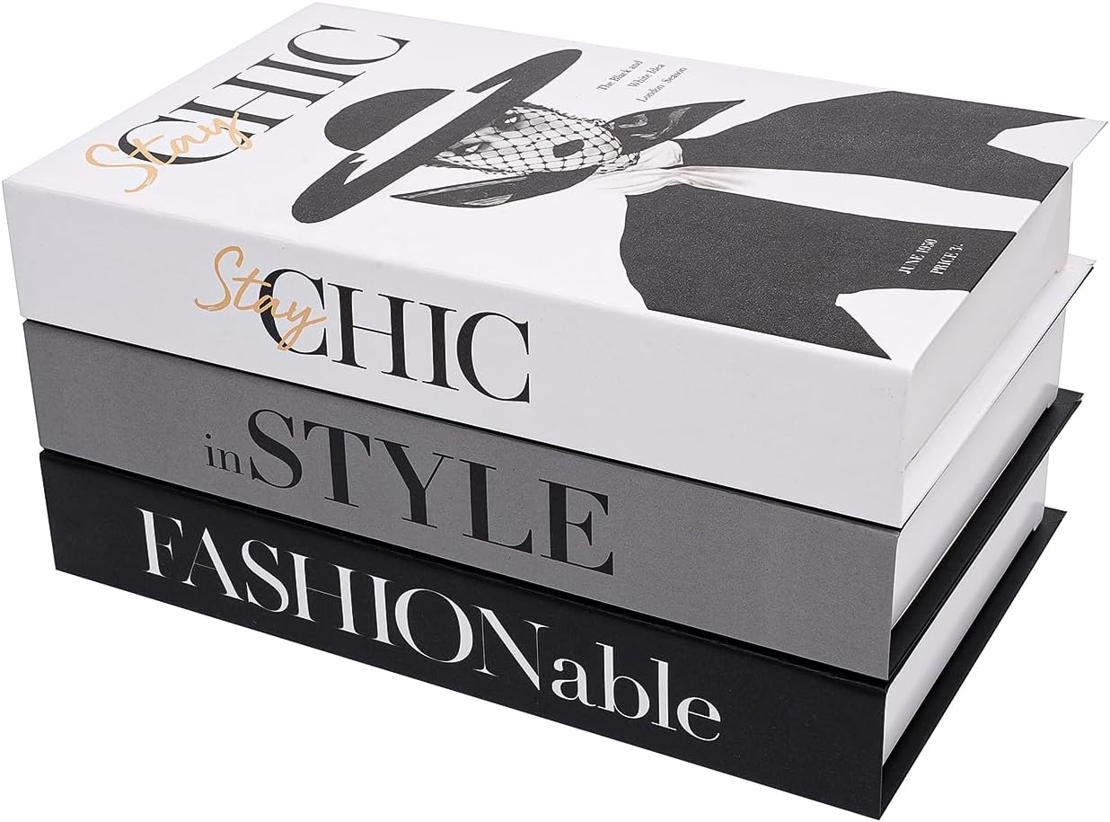 3 Pcs Fashion Decorative Books for Home Decor,Modern Faux Books for Farmhouse Decor,For Boho Decoration Coffee Table/Shelf Accessories/Office/Living Room/Bedroomfor/Desk