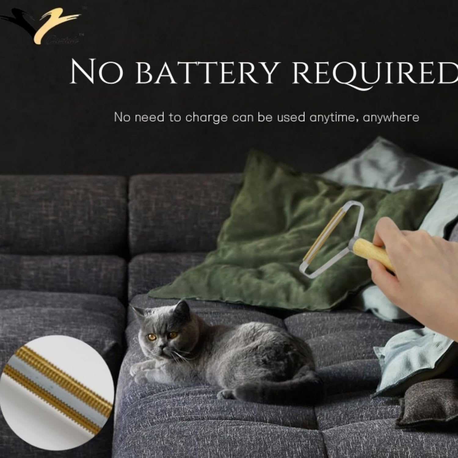 Castaic Pet Hair Remover, Fur Removal Tool, Portable Carpet Scraper, Efficiently Removes Dog Hair & Cat Hair Dust in Carpets and Furniture image number 1