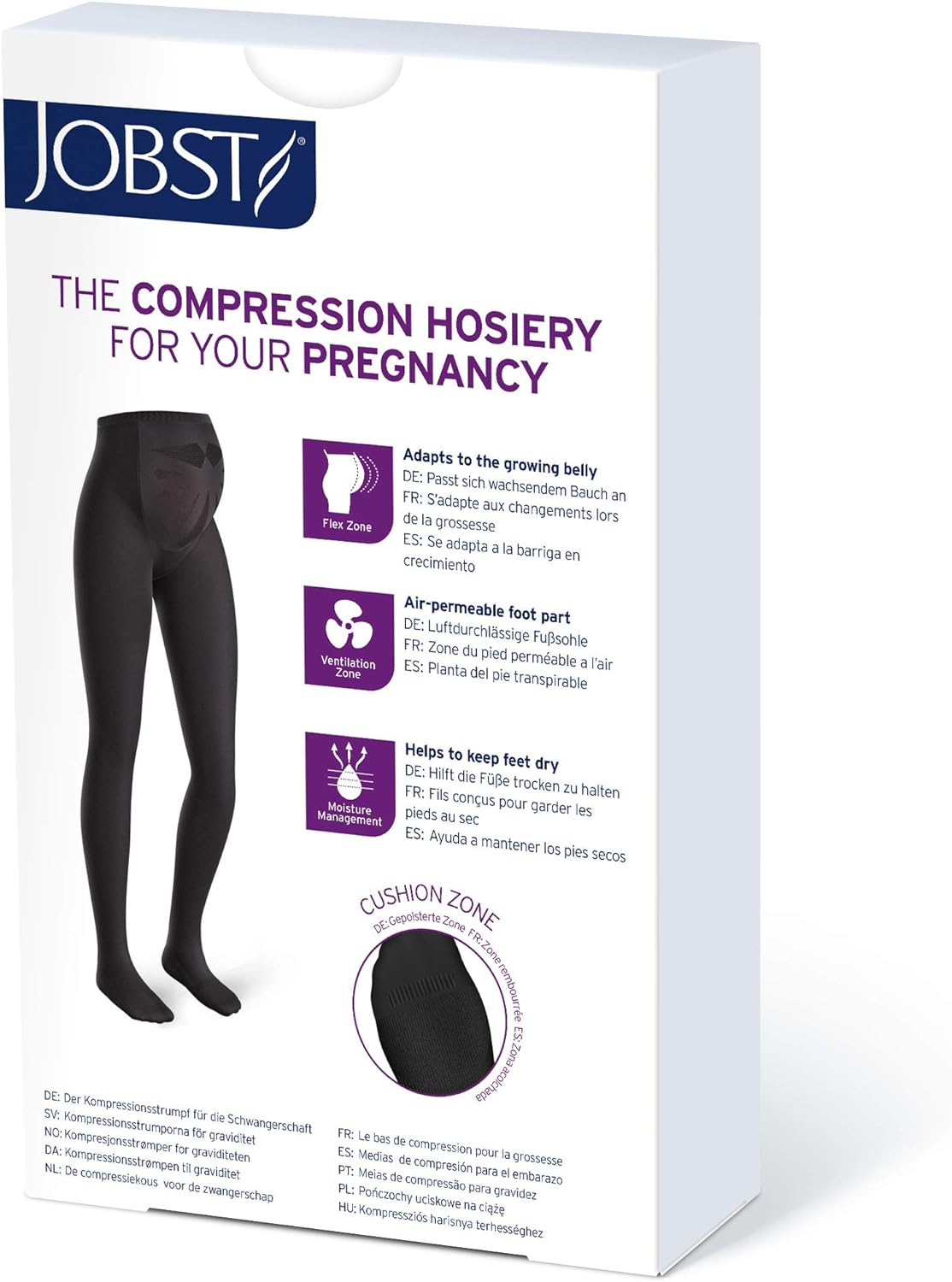 JOBST Maternity Opaque Compression Waist High Pantyhose Stockings, Closed Toe, 15-20 Mmhg Support for Legs during Pregnancy image number 1