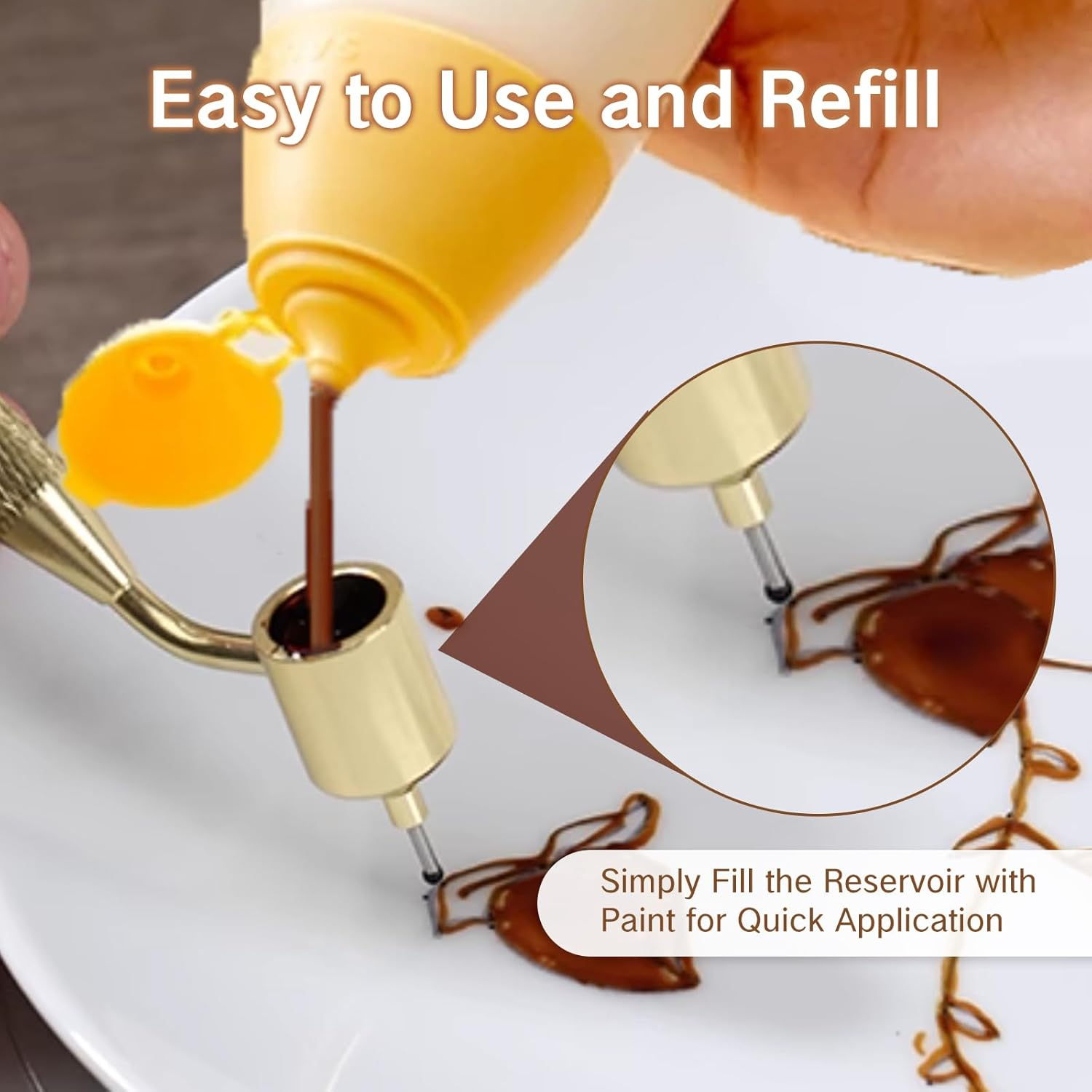 Fine Line Paint Pen Applicator Fluid Writer Tool for Automotive Touch-Up Chip Repair Precision 0.5Mm Tip for Scratch Car Touchup Durable Brass Construction image number 2