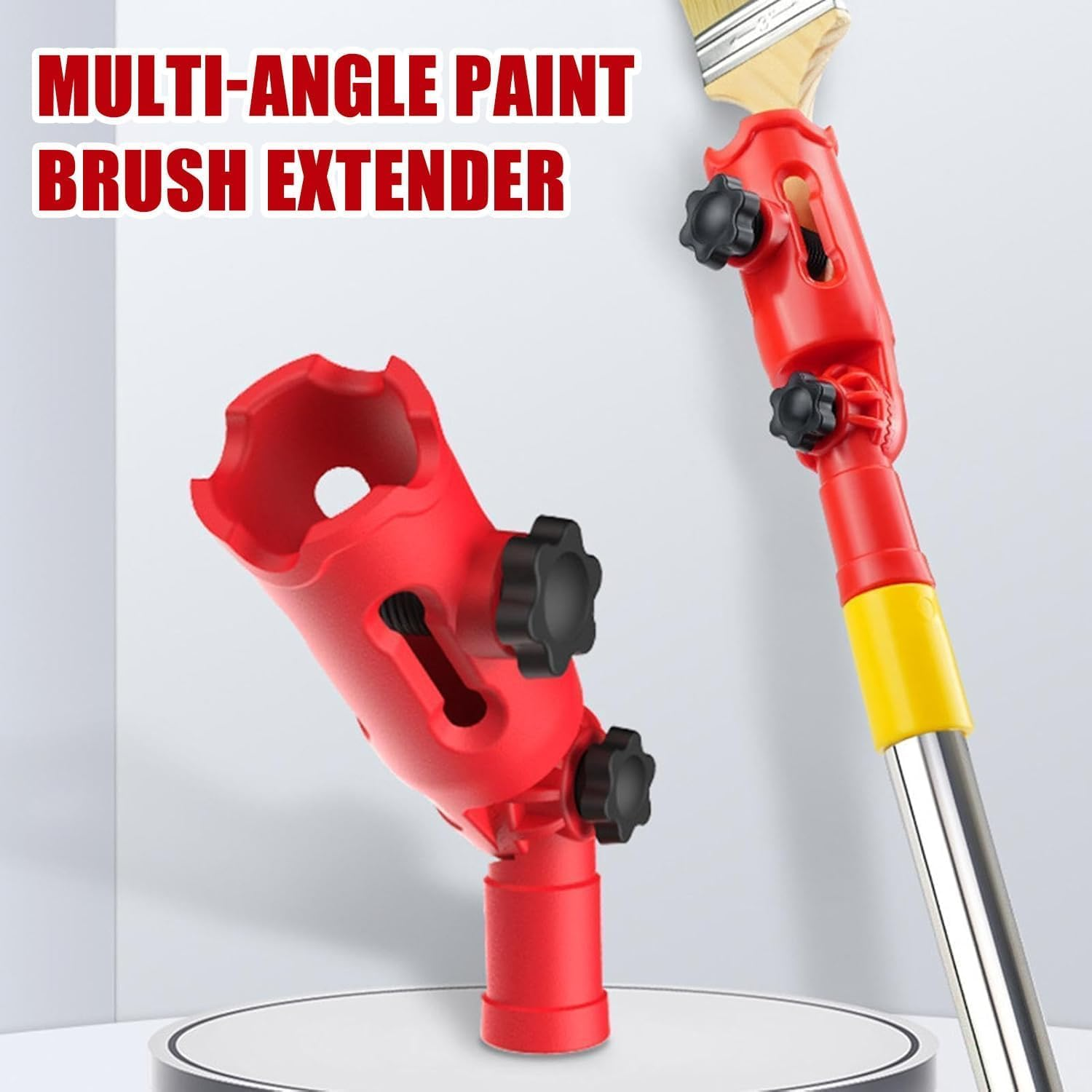 Multi-Angle Paint Brush Extender,Rotating Head Extension Pole Attachments for High Ceilings,Corners, Edges and Corner Painting Tool image number 1