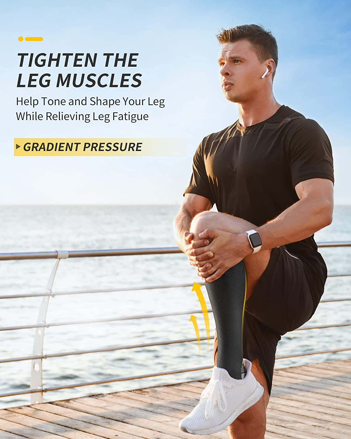 Cambivo 2 Pairs Compression Socks for Men and Women(20-30 Mmhg), Compression Stocking for Swelling, Nurse, Flight image number 1