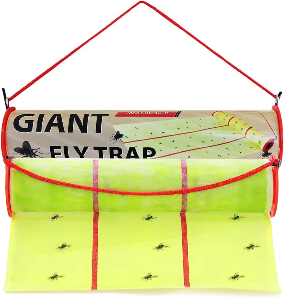 W4W, Giant Sticky Fly Trap Roll - MAX Strength - Outdoor/Indoor - Non Toxic - for Flies and Other Bugs (2 Pack- Contains 2 Giant Fly Rolls) image number 4