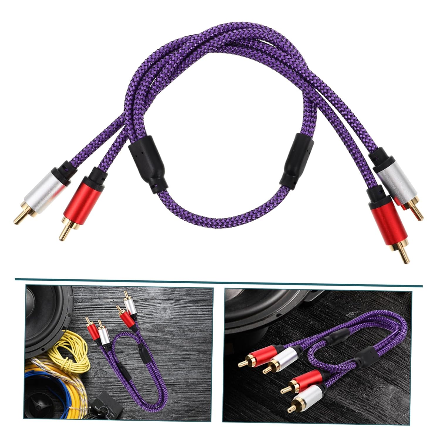 EXQUIMEUBLE Audio Cables for Car and Home Audio Systems Shielded Stereo Cable for Amplifiers and Speakers image number 3