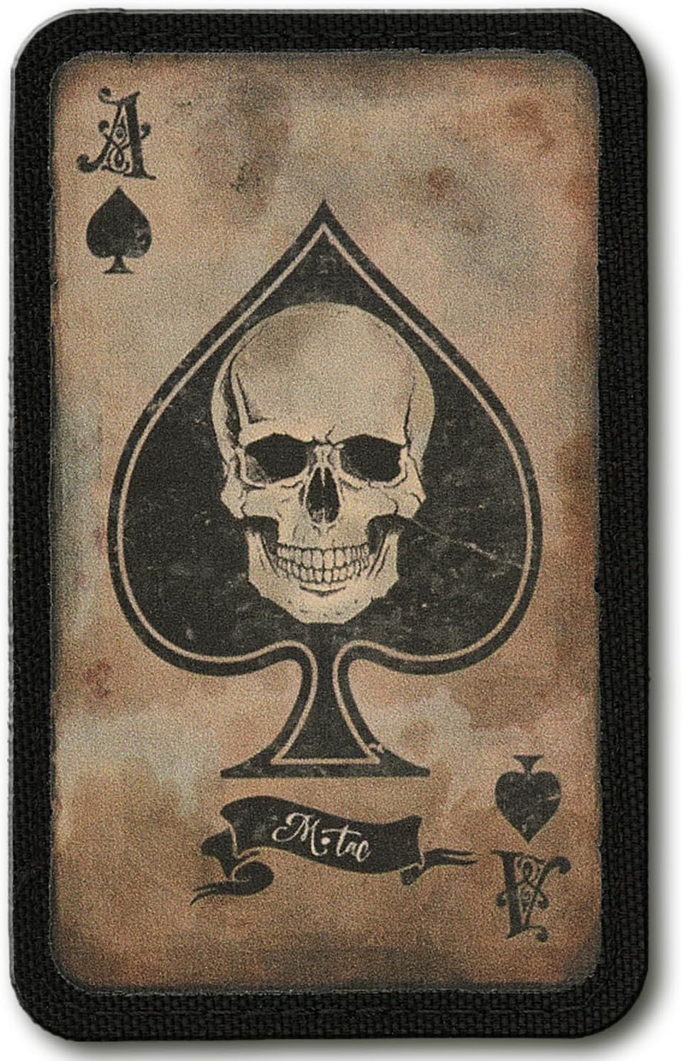 M-Tac Ace of Spades Death Card Tactical Morale Patch Army Combat Hook Fasteners (Coyote/Black) image number 1